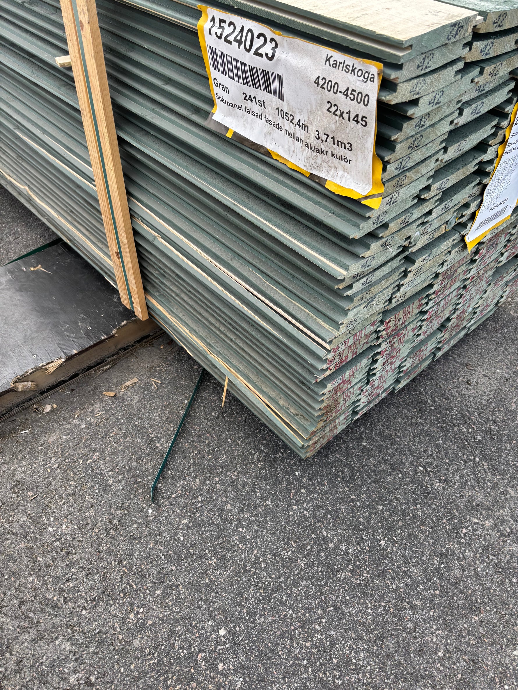 Paket Spontad Spårpanel 22x145mm (4,20–4,80m) 241st Gran