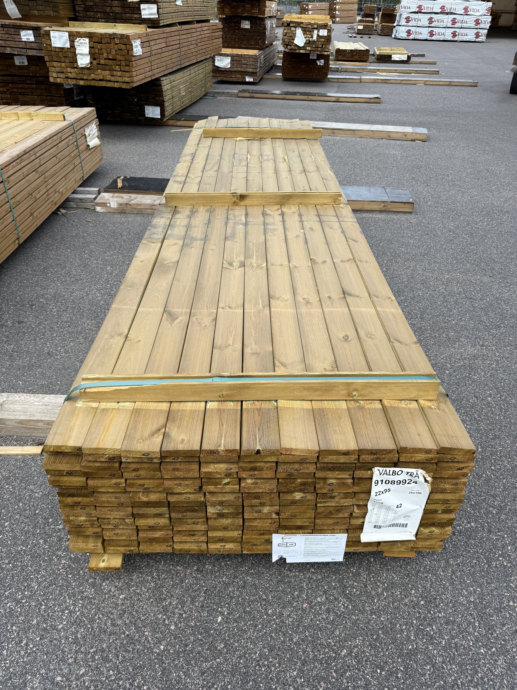 Paket Tryckimpregnerad Trall 22×95 mm, 198st 4,20 m