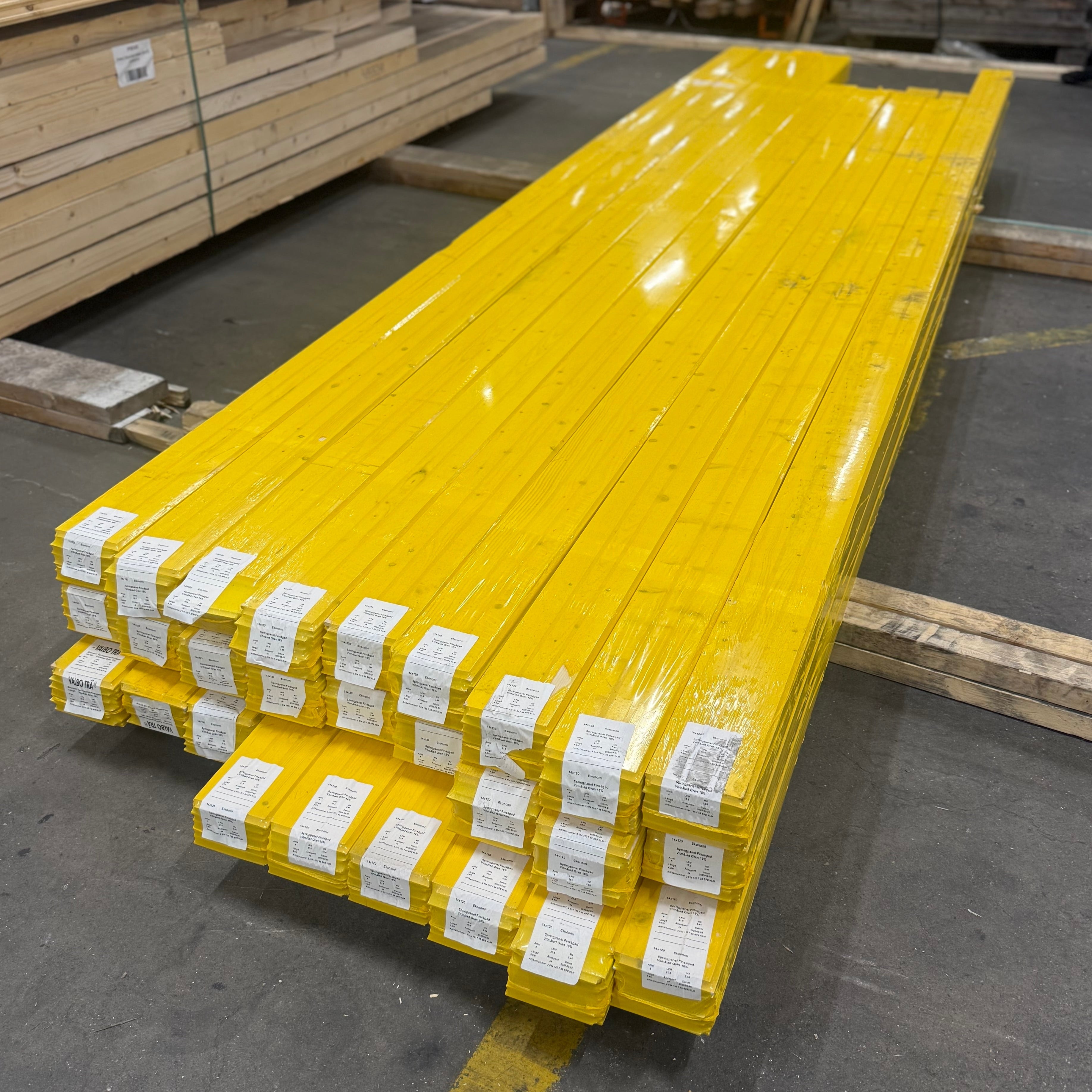 Paket Springpanel Finsågad Vitmålad Gran 14x120mm