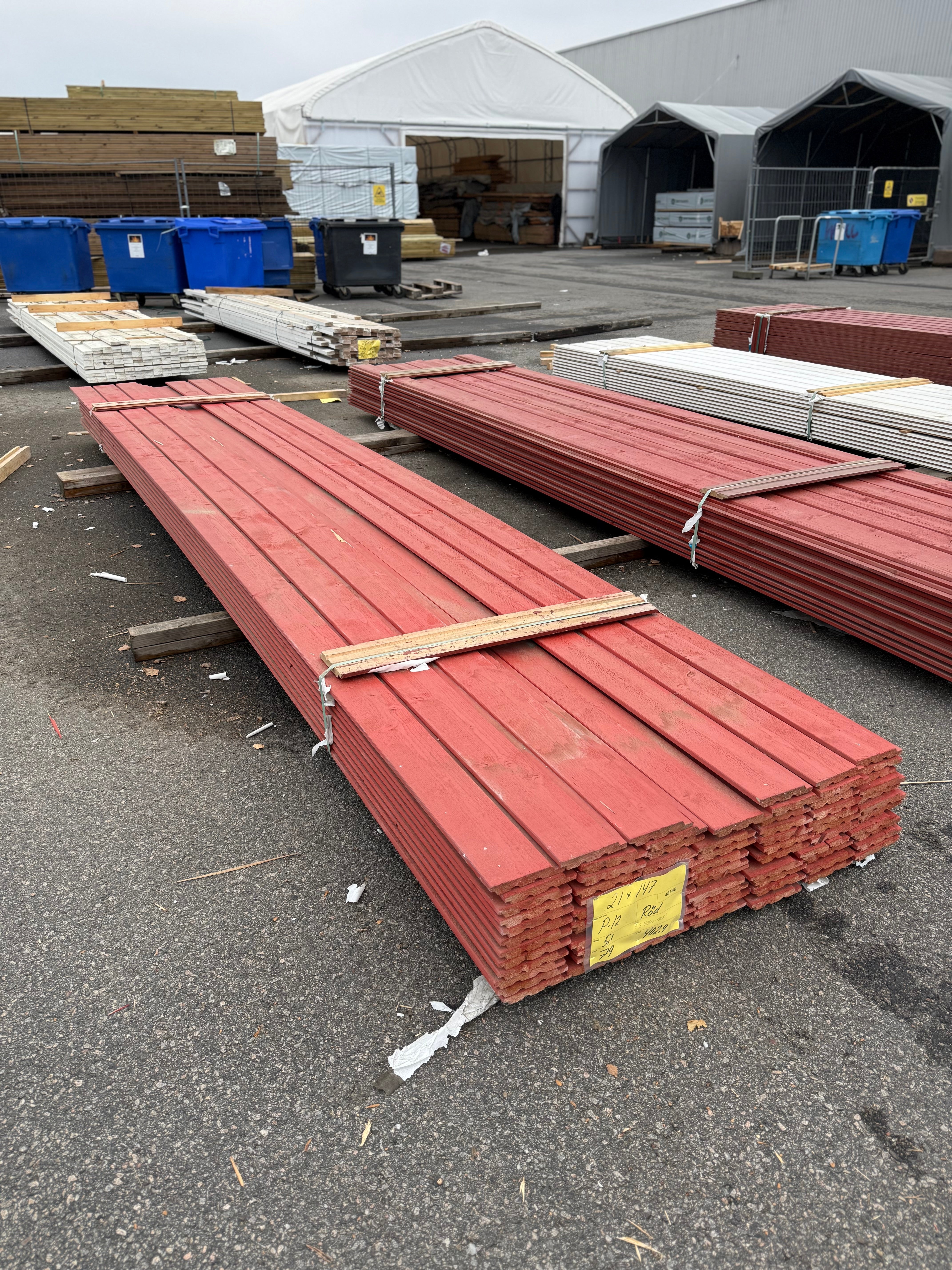 Paket Ytterpanel Falsad Enkelfas 21x147mm – 79 st (5,10 m, Brandröd)