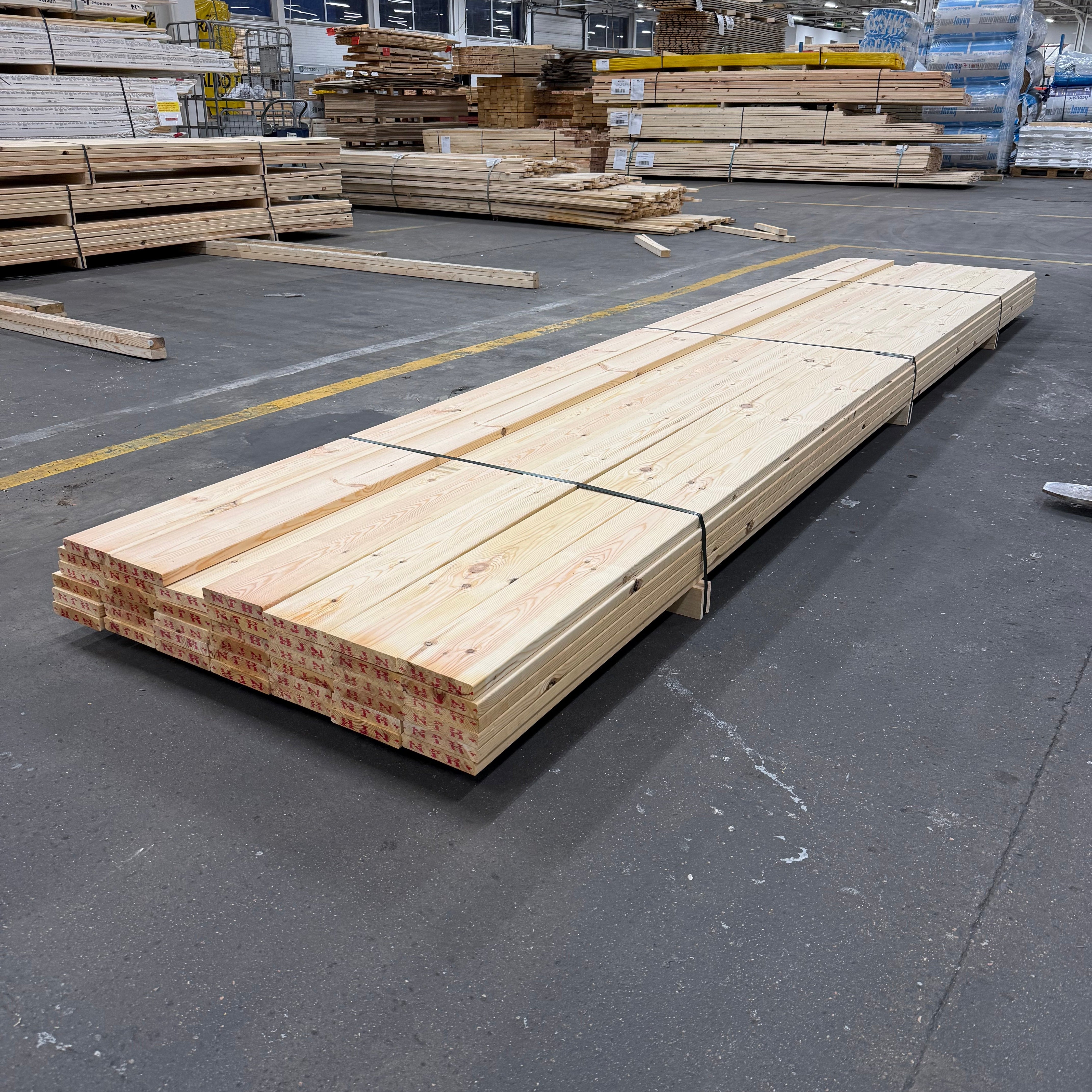 Paket Hyvlade Brädor 27x145mm 4.80m- 41st (Furu) B- sortering