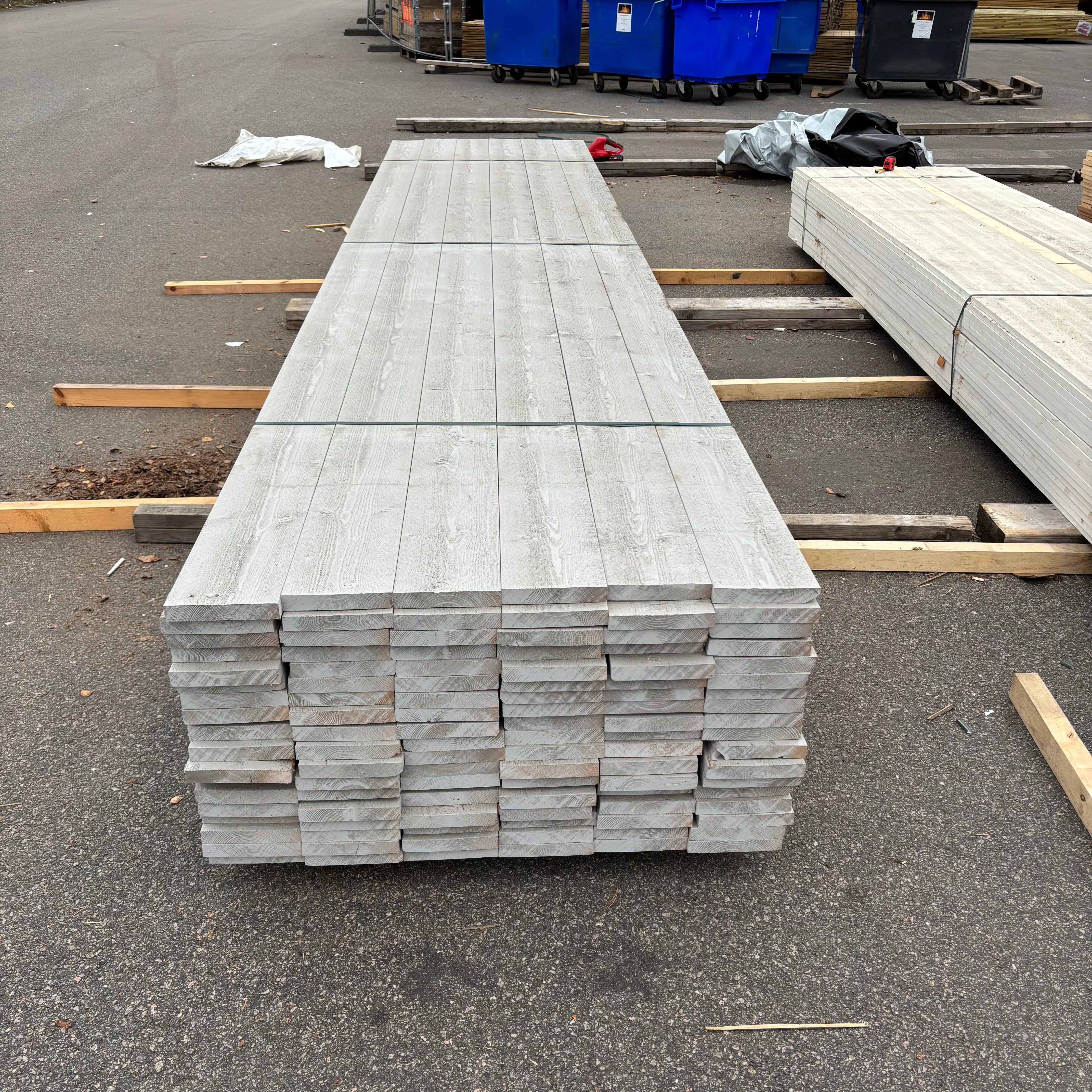 Paket Ytterpanel Finsågad 28x170mm – 108 st (4,80 m, Grå NCS S3000-N)