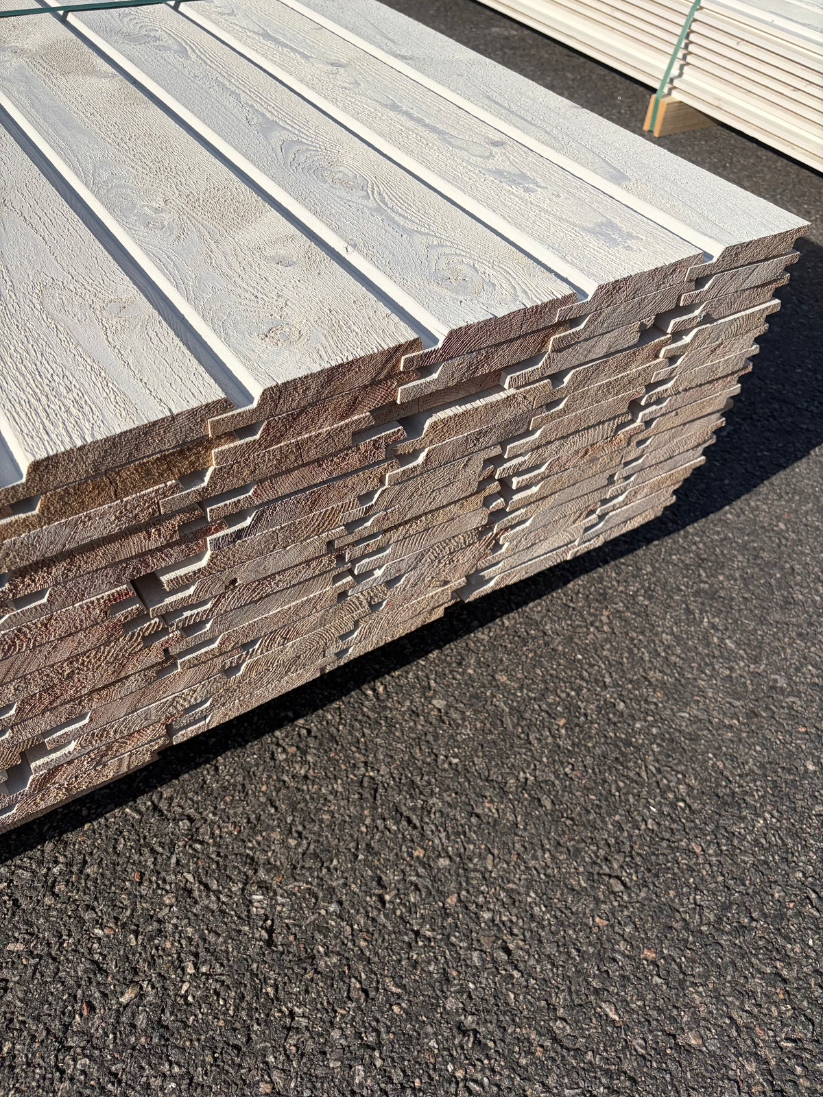 Paket Ytterpanel Dubbelfas 22×145 mm 4,50 m – Vit Grundmålad, 98 st