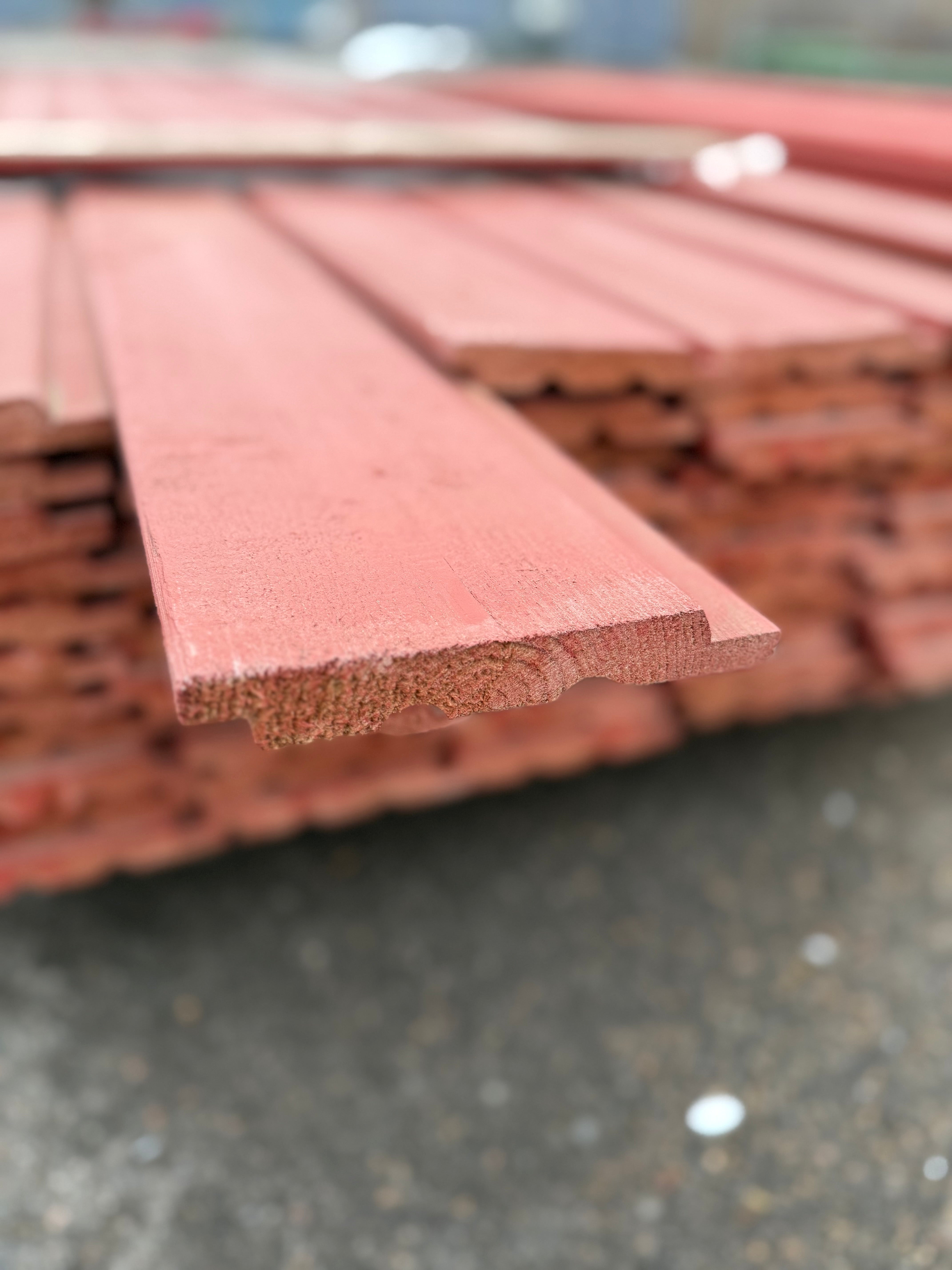 Paket Ytterpanel Falsad Enkelfas 21x147mm – 79 st (4,80 m, Brandröd)