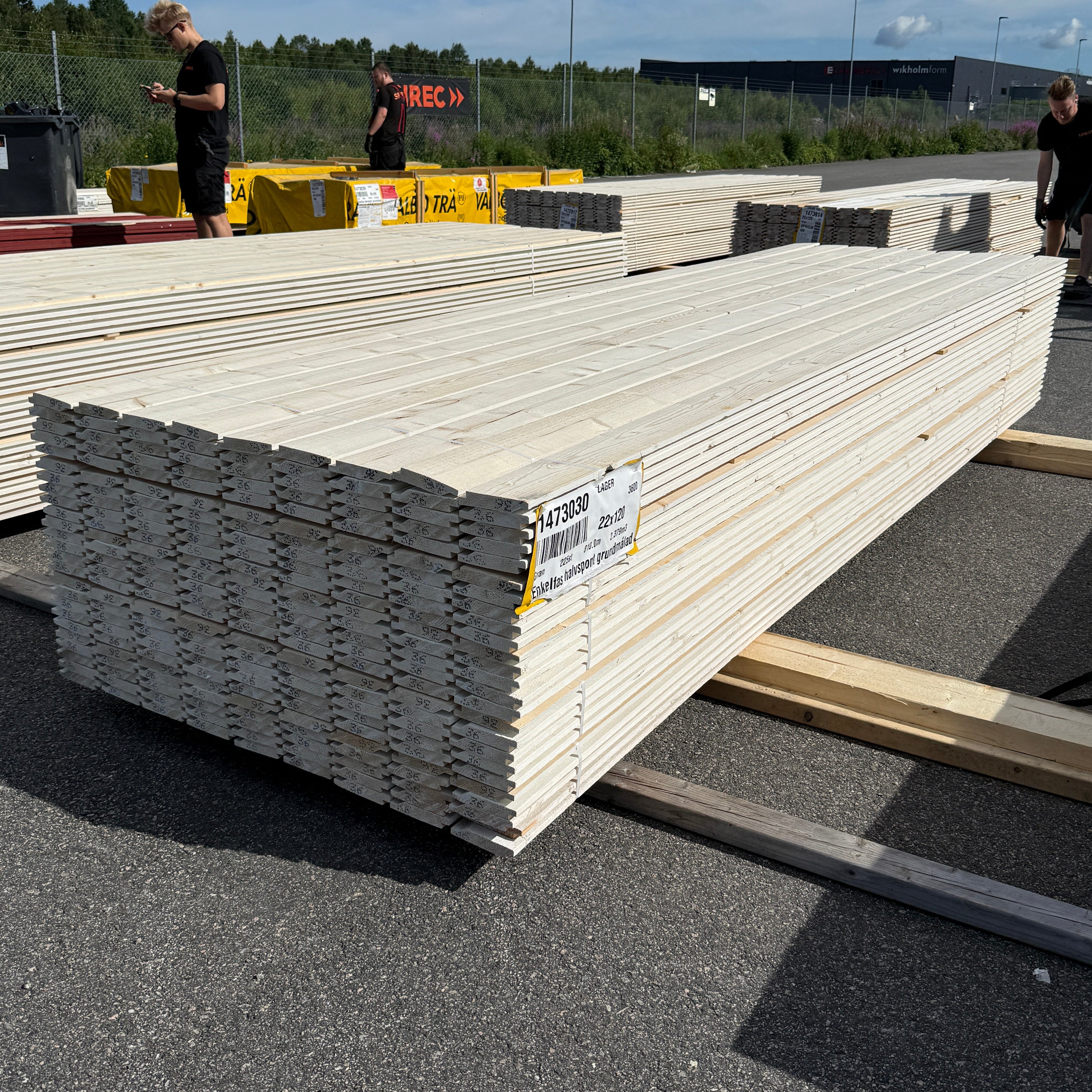 Paket Ytterpanel Enkelfas Halvspont 22x120mm, 225st 3.60m Grundmålad Vit&nbsp;