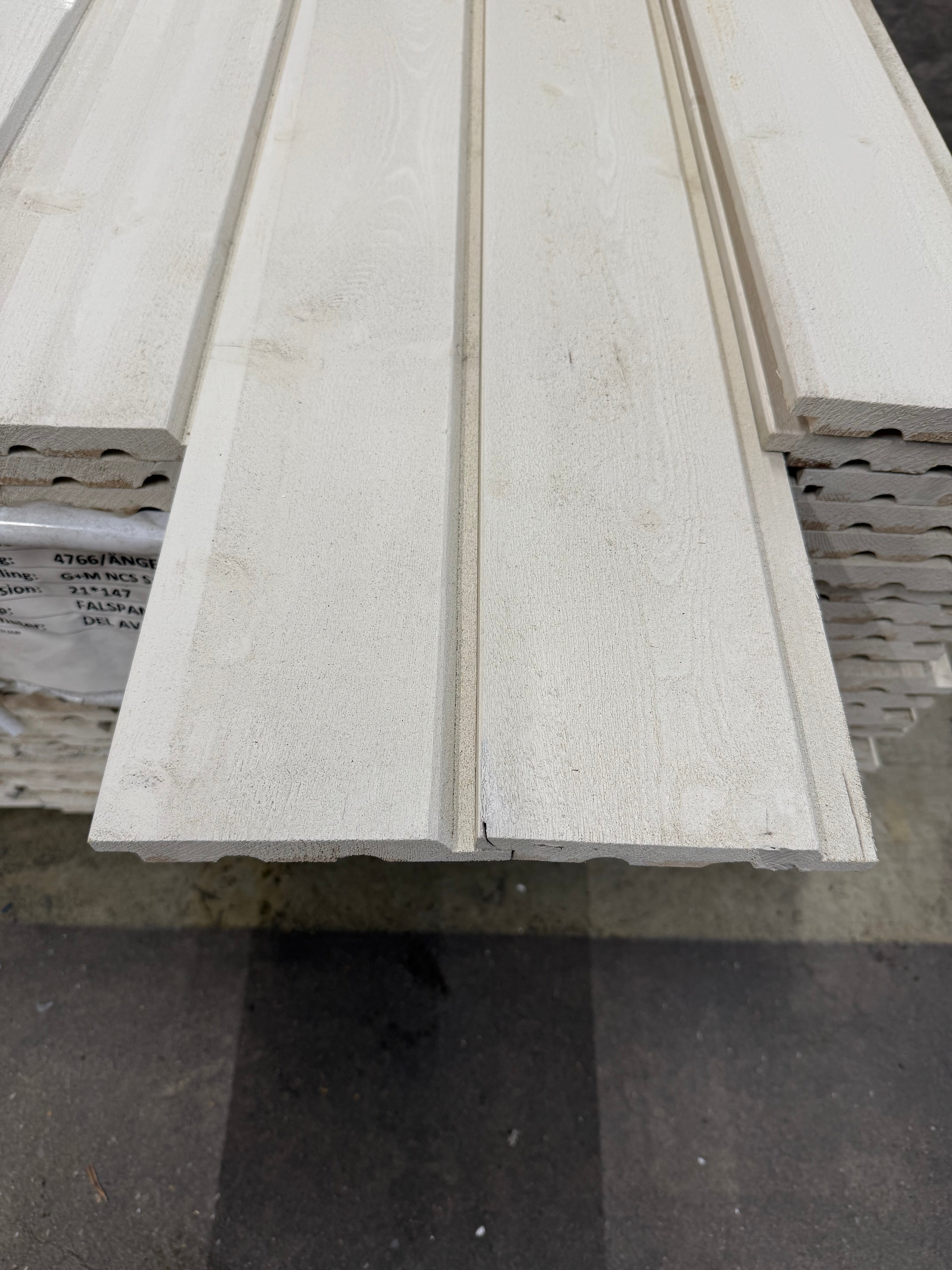 Paket Ytterpanel Falsad Enkelfas 21x147 mm – 156 st 3.60 m Vit