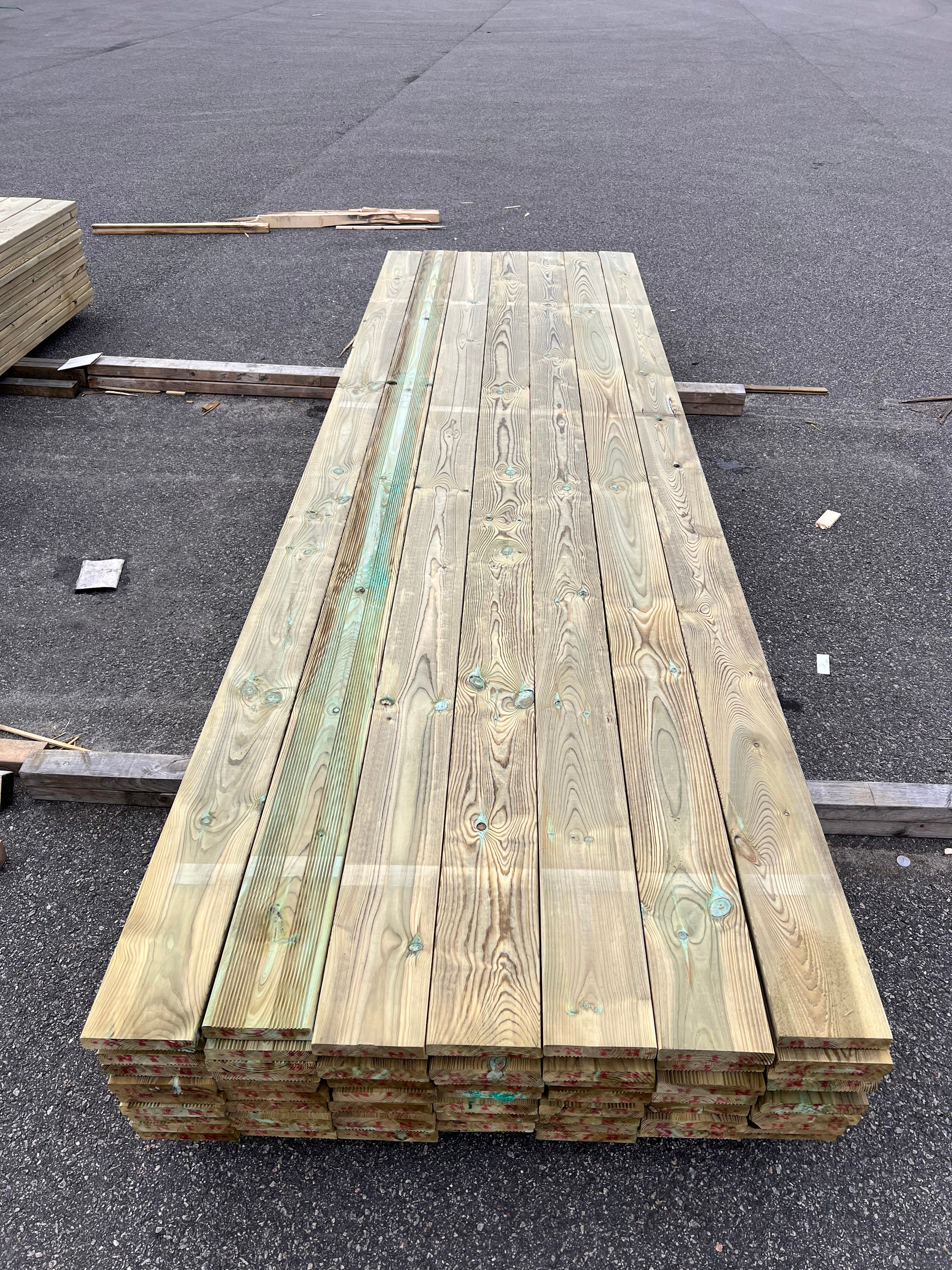Paket Tryckimpregnerad Trall 27x145 Rillad 70st, 3.60m (B-Sortering)