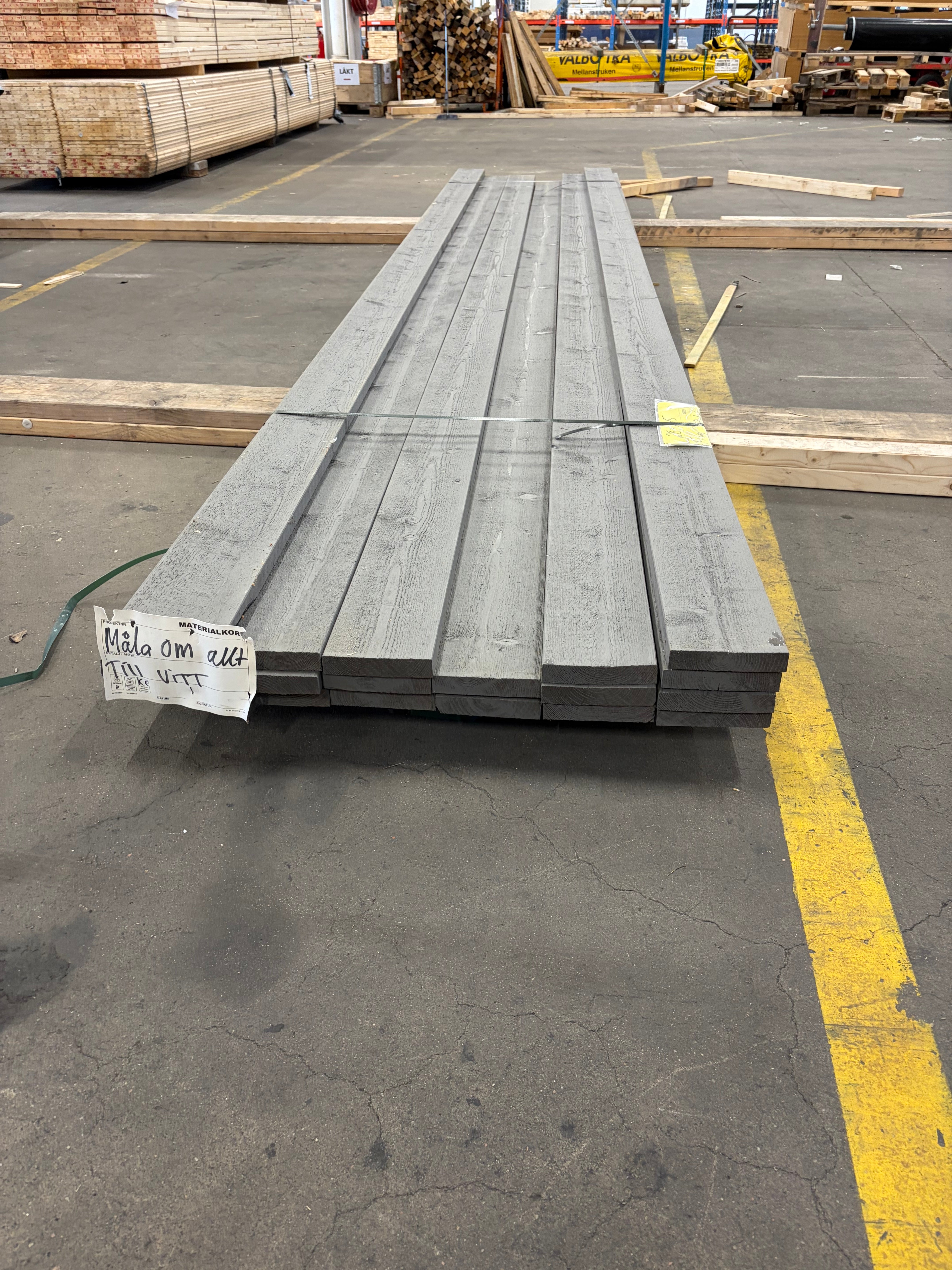 Paket Finsågad Bräda 28x145 mm – 19 st (4,80 m, Målad NCS S 6500-N)