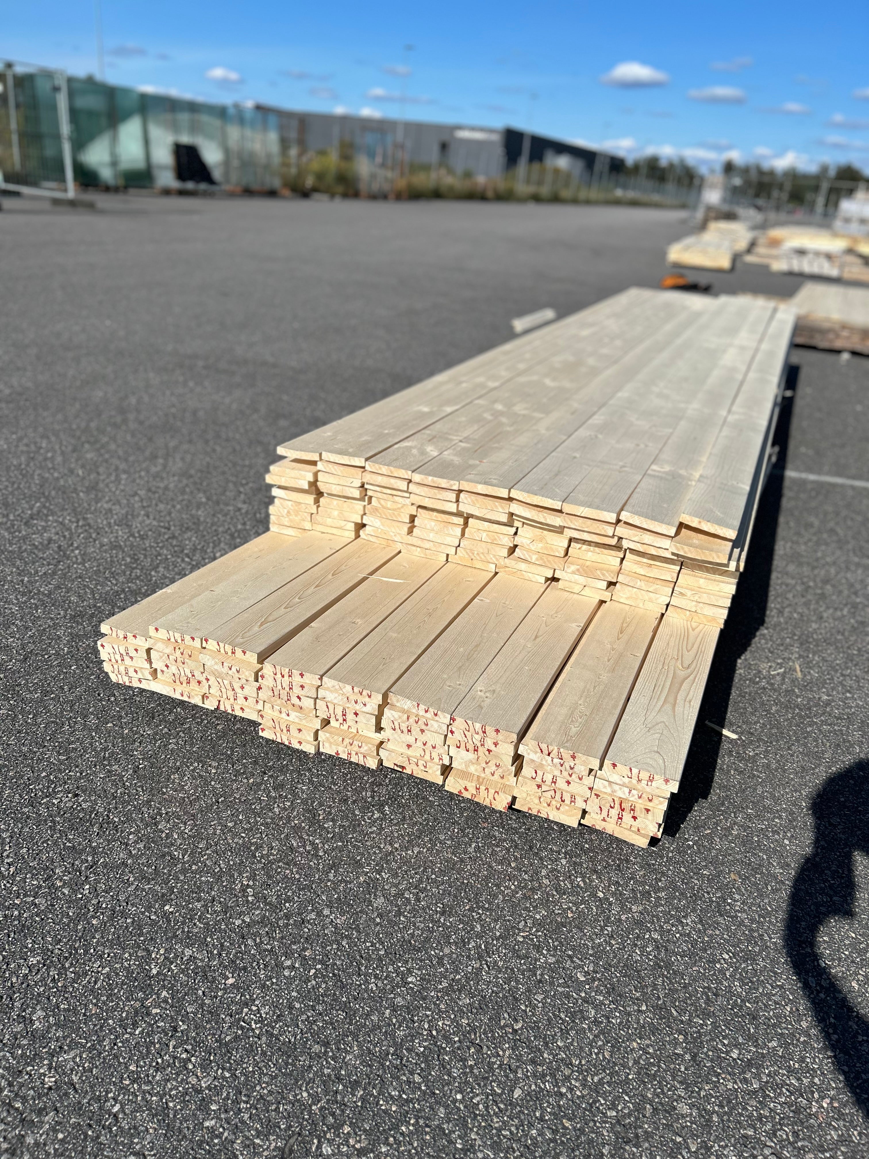 Paket Finsågad Panel 22x120mm 142st 4.80–5.40m – Andra sortering