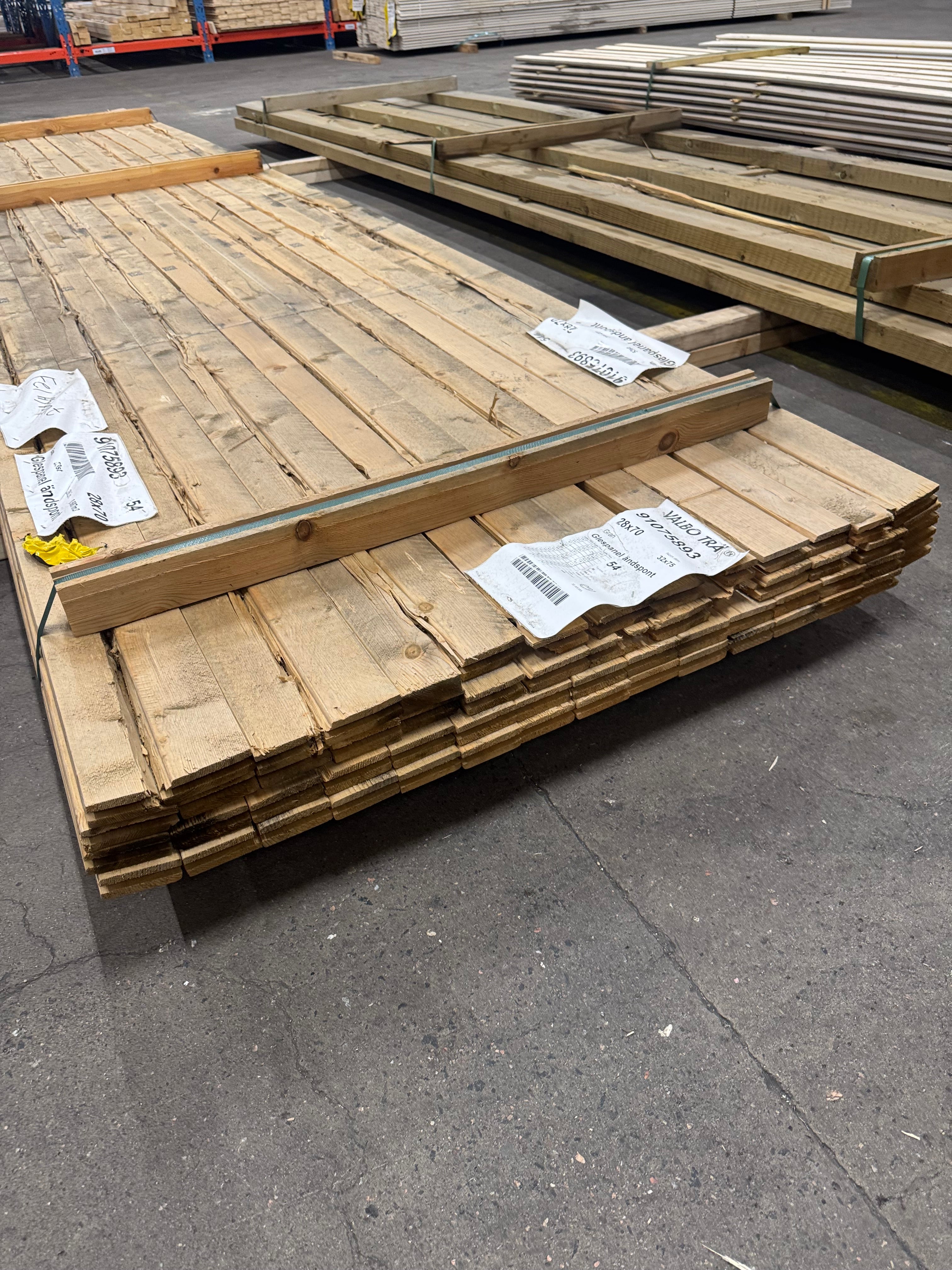 Paket Glespanel Felhyvlad 28x70mm – 60 st (5,40 m)