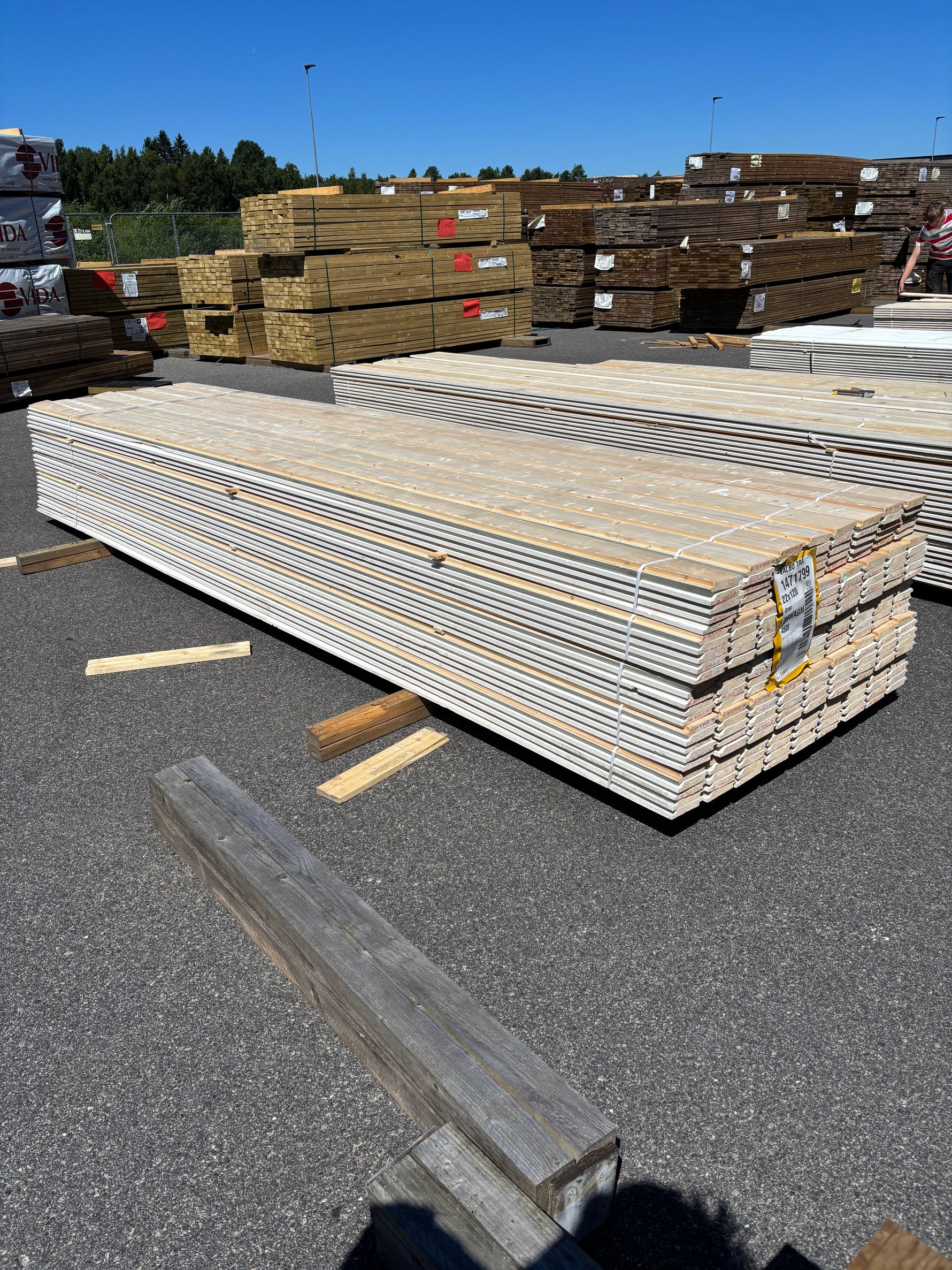 Paket Ytterpanel Dubbelfas 22x120mm, 220st 4.50m Grundmålad