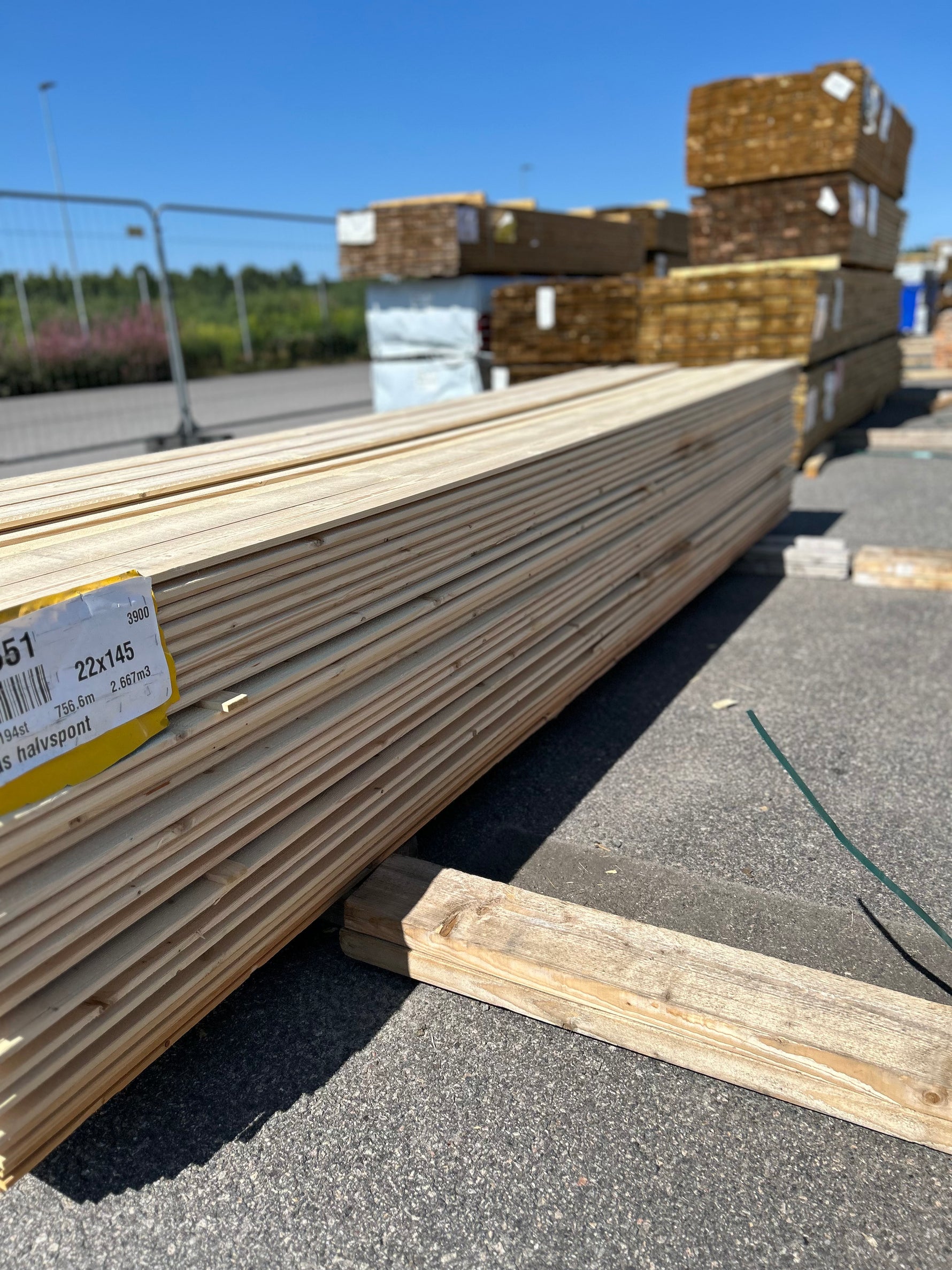 Paket Enkelfas Halvspont 22x145mm 3.90m 194st Obehandlad