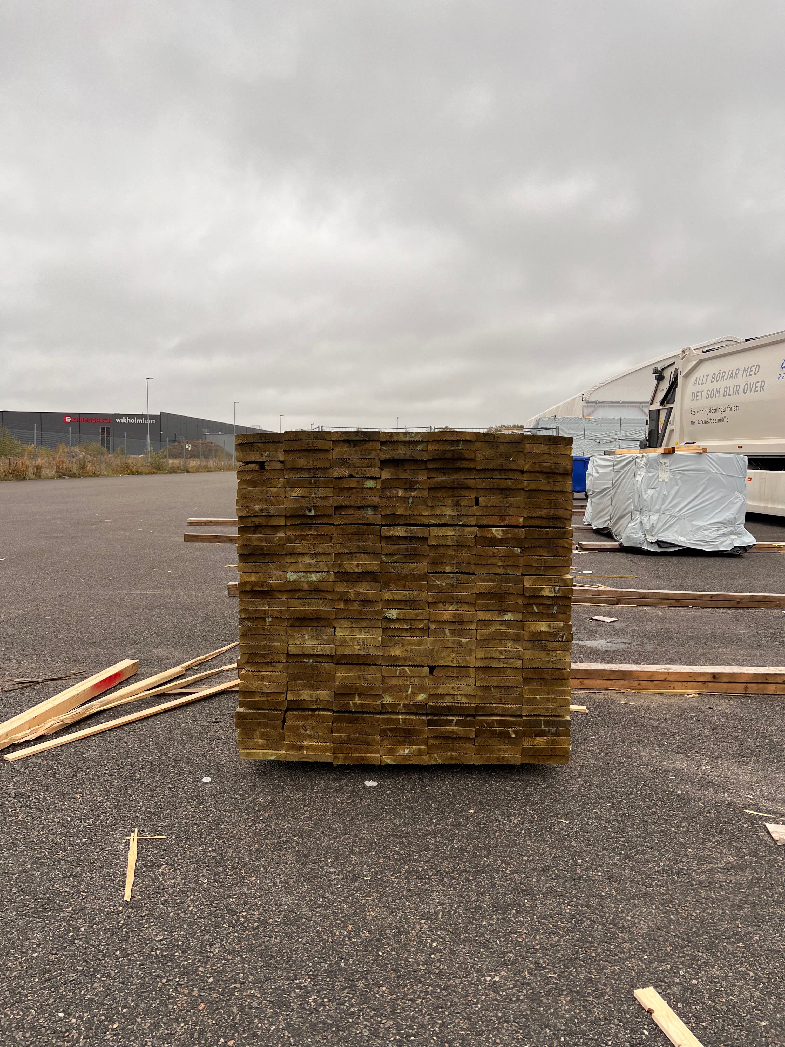 Paket Tryckimpregnerad Trall 27x145 Rillad 245 st 4,20m (B-Sortering)