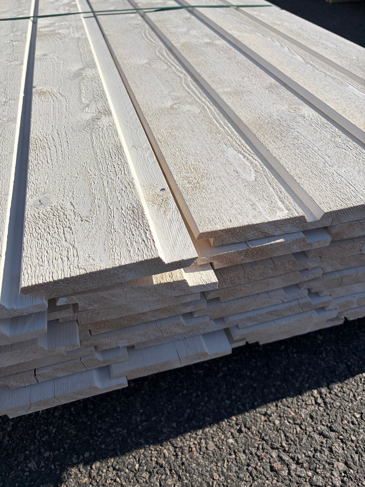 Paket Ytterpanel Dubbelfas 22×145 mm 4,50 m – Vit Grundmålad, 63 st