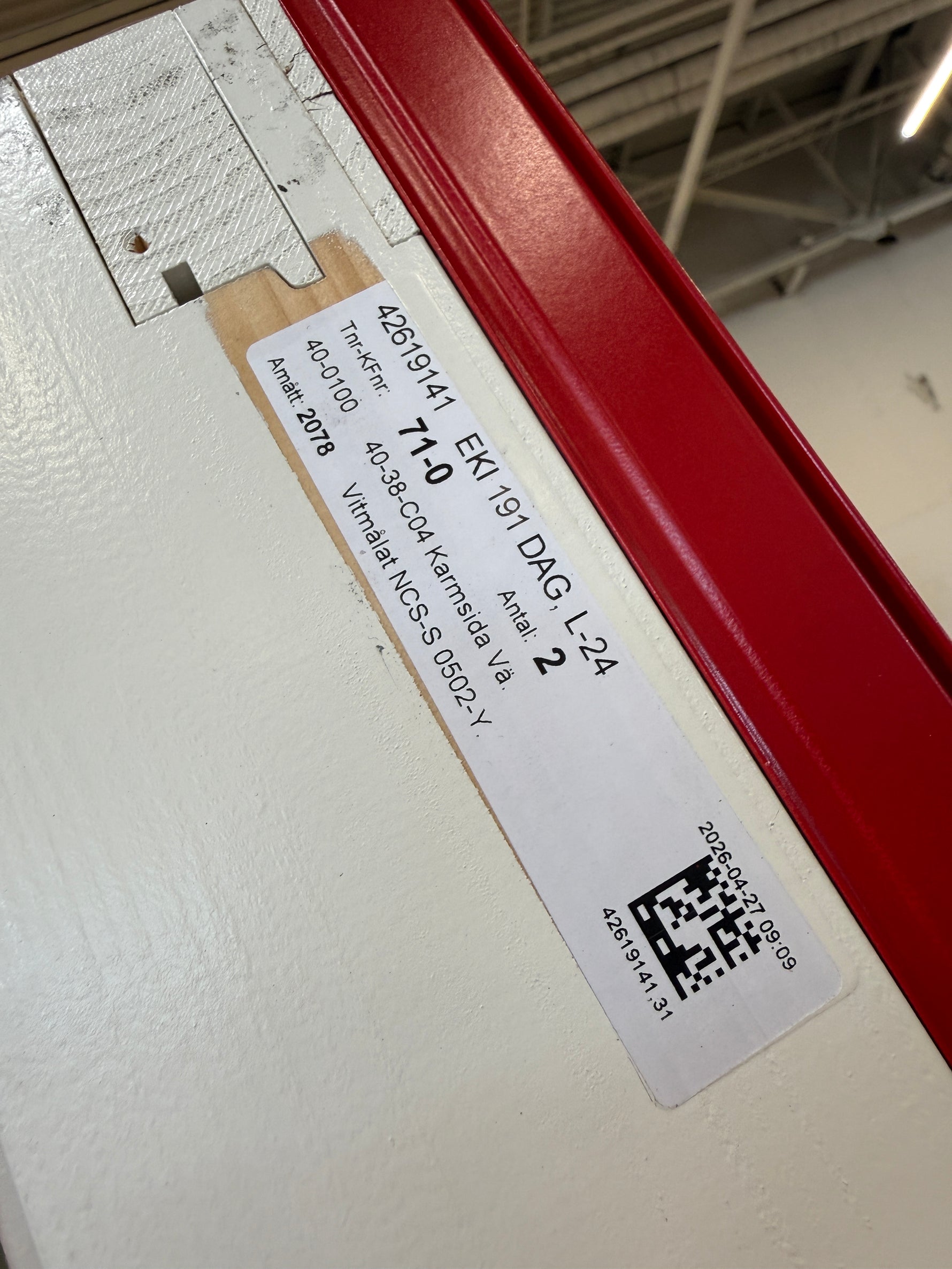 Altandörrar- Inåtgående, Trä/Aluminium – 1080 × 2080 mm- Röd