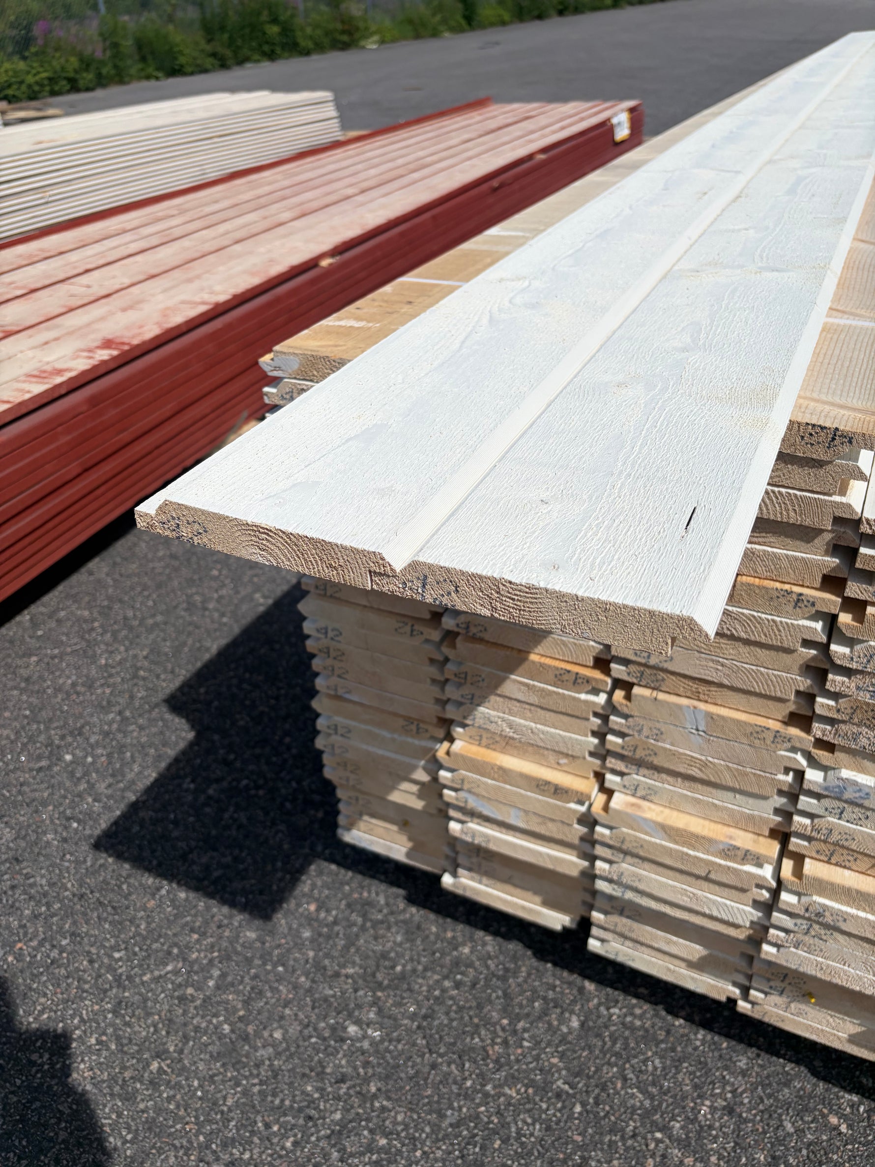 Paket Ytterpanel Dubbelfas Halvspont 22x145mm, 175st 4.20m Grundmålad