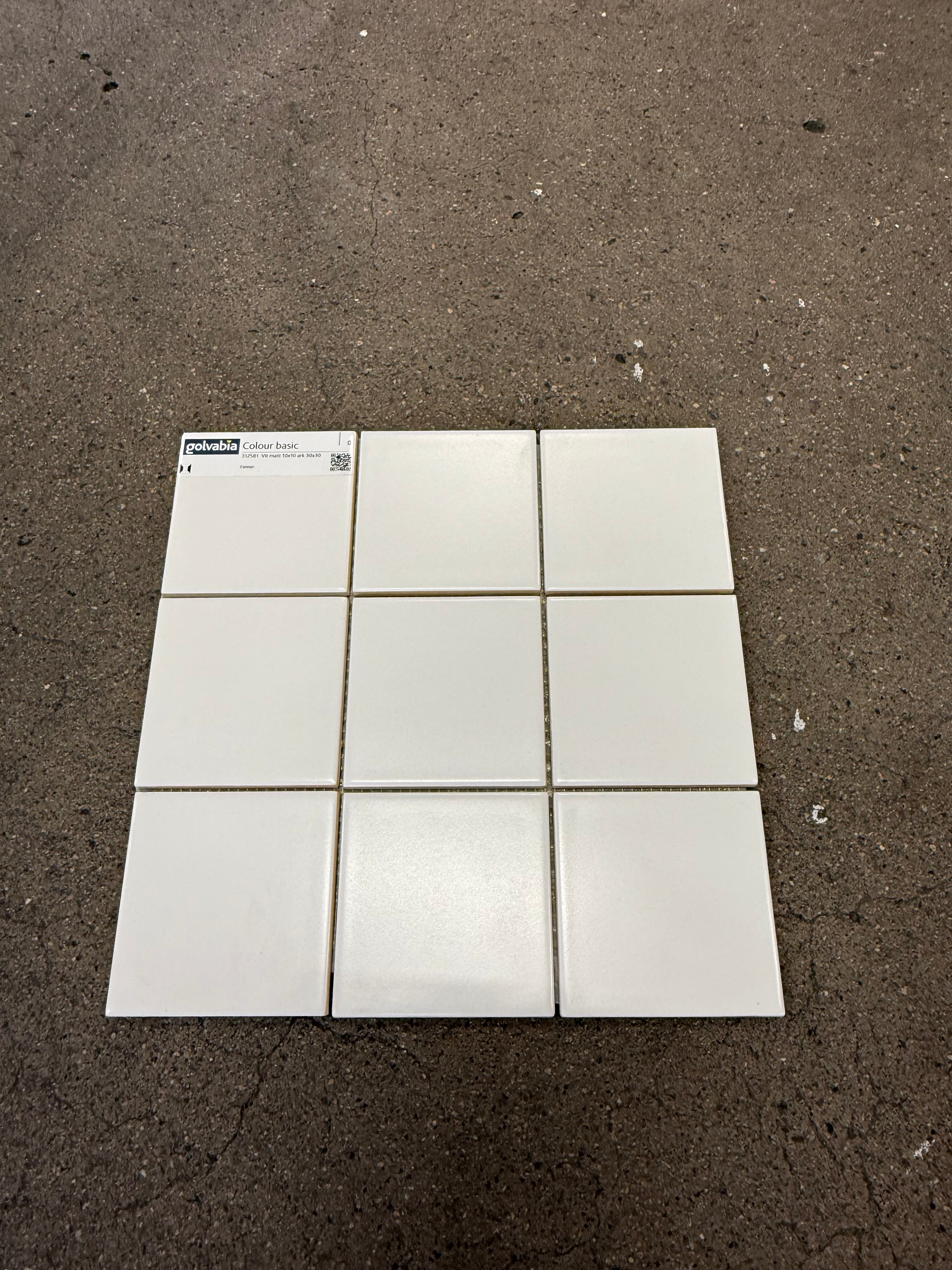 Kakel Plattor-  Vit Matt, 10x10