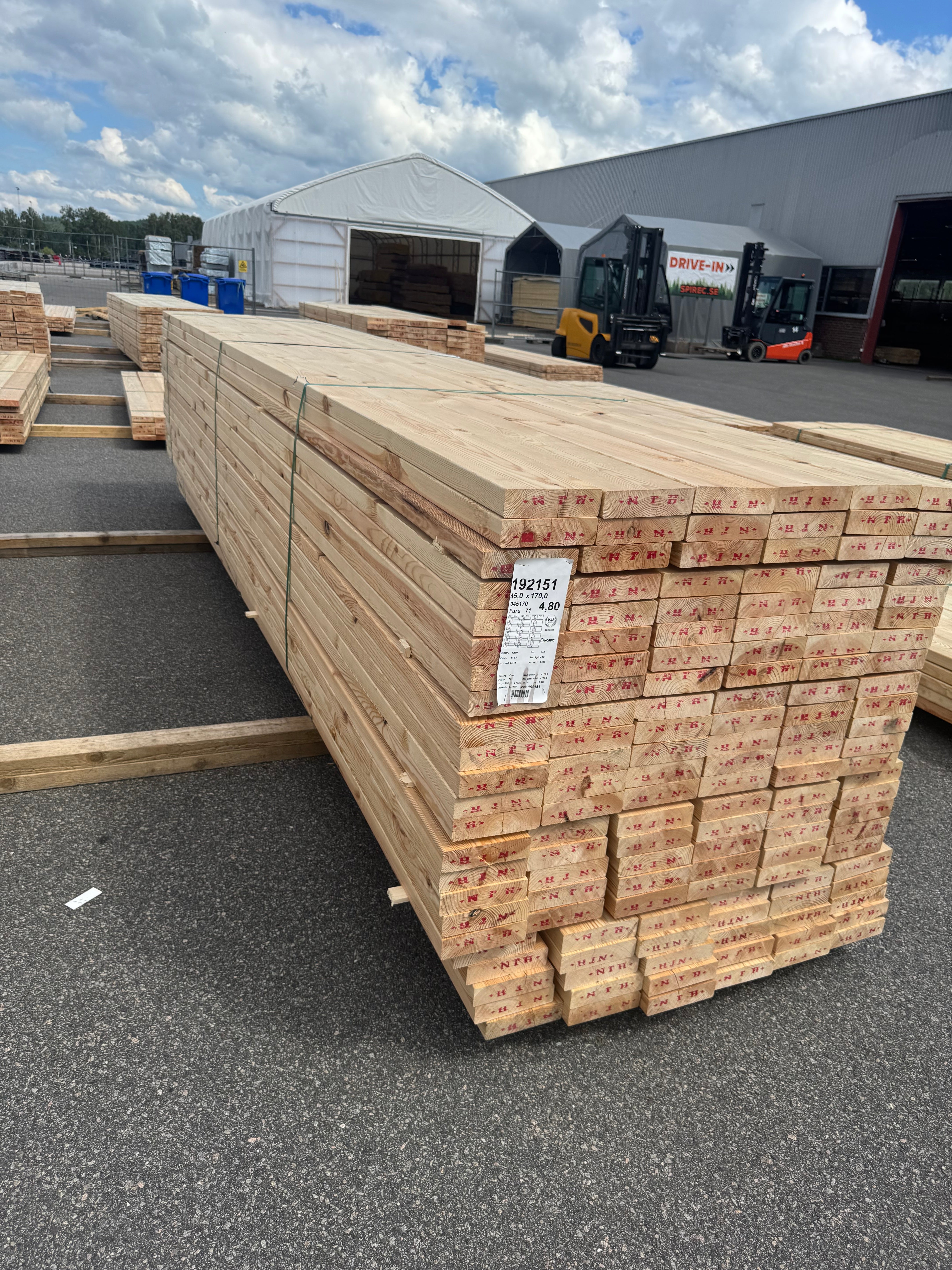 Paket Reglar 45x170 – 138 st (4,80 m, furu)