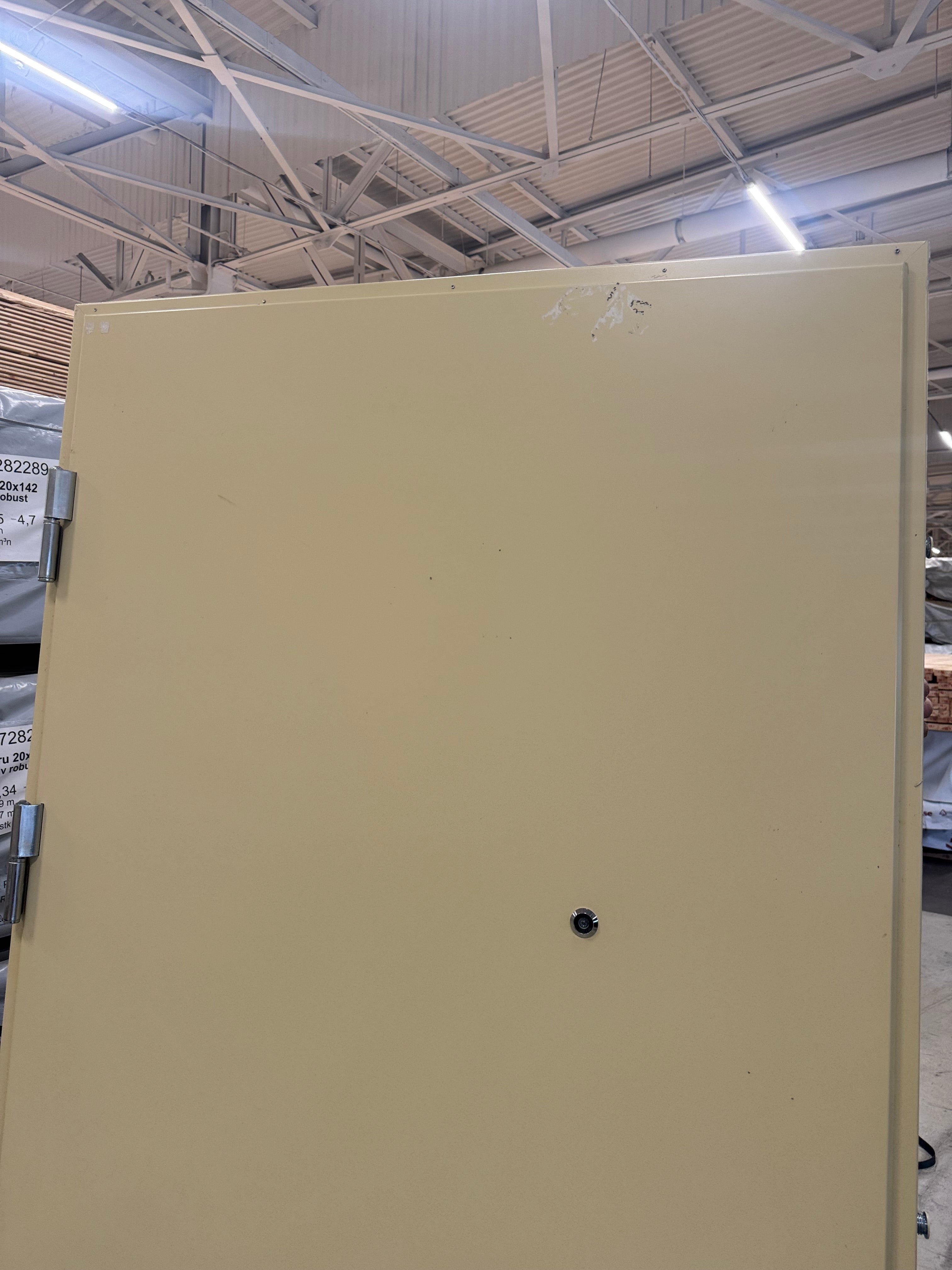 Lägenhetsdörr / Ståldörr Daloc – 99,5x219,5 cm (Vänsterhängd, Gul)