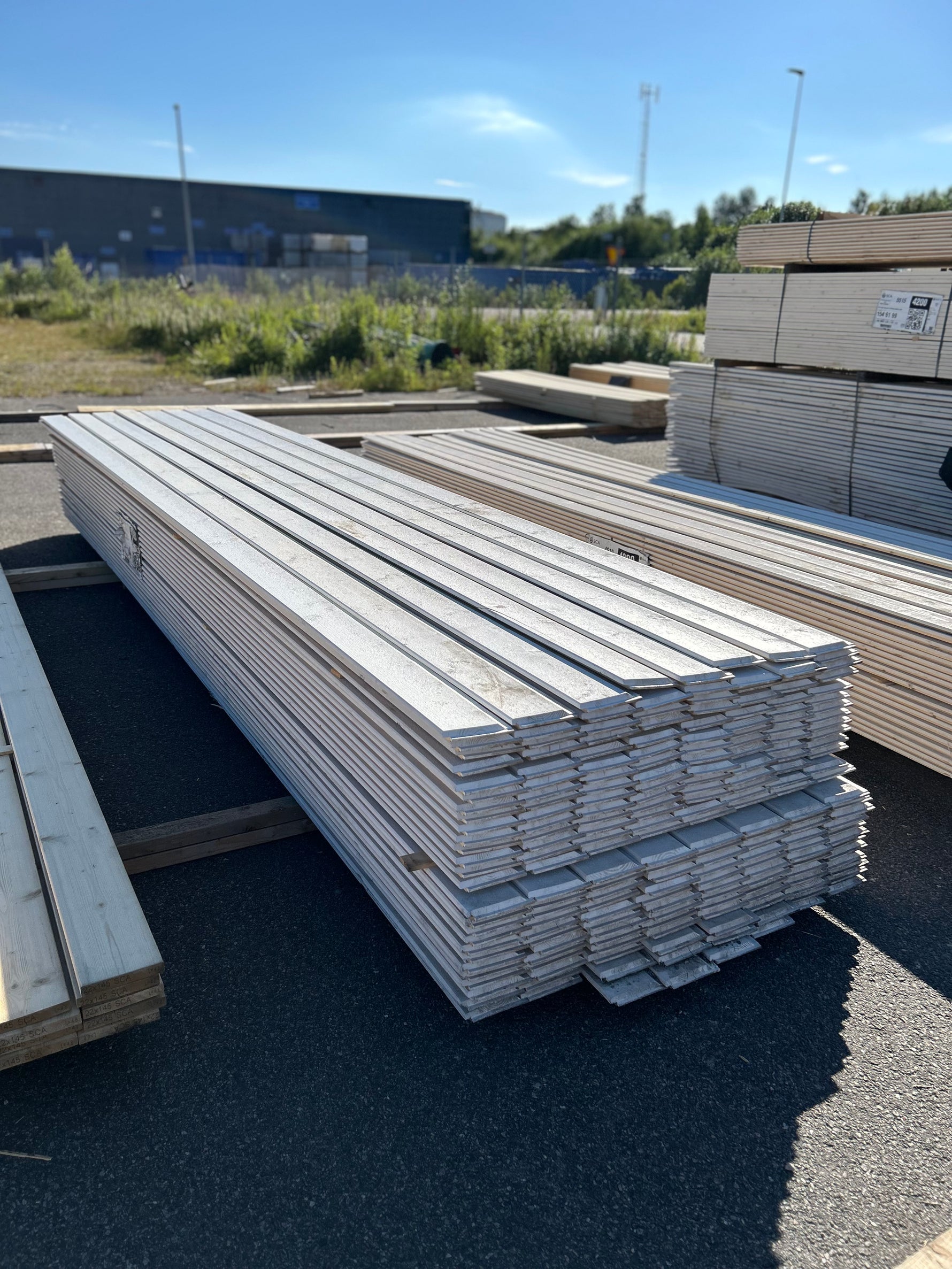 Paket Ytterpanel Dubbelfasspont 22x145mm, 208st 4.80m Grundmålad