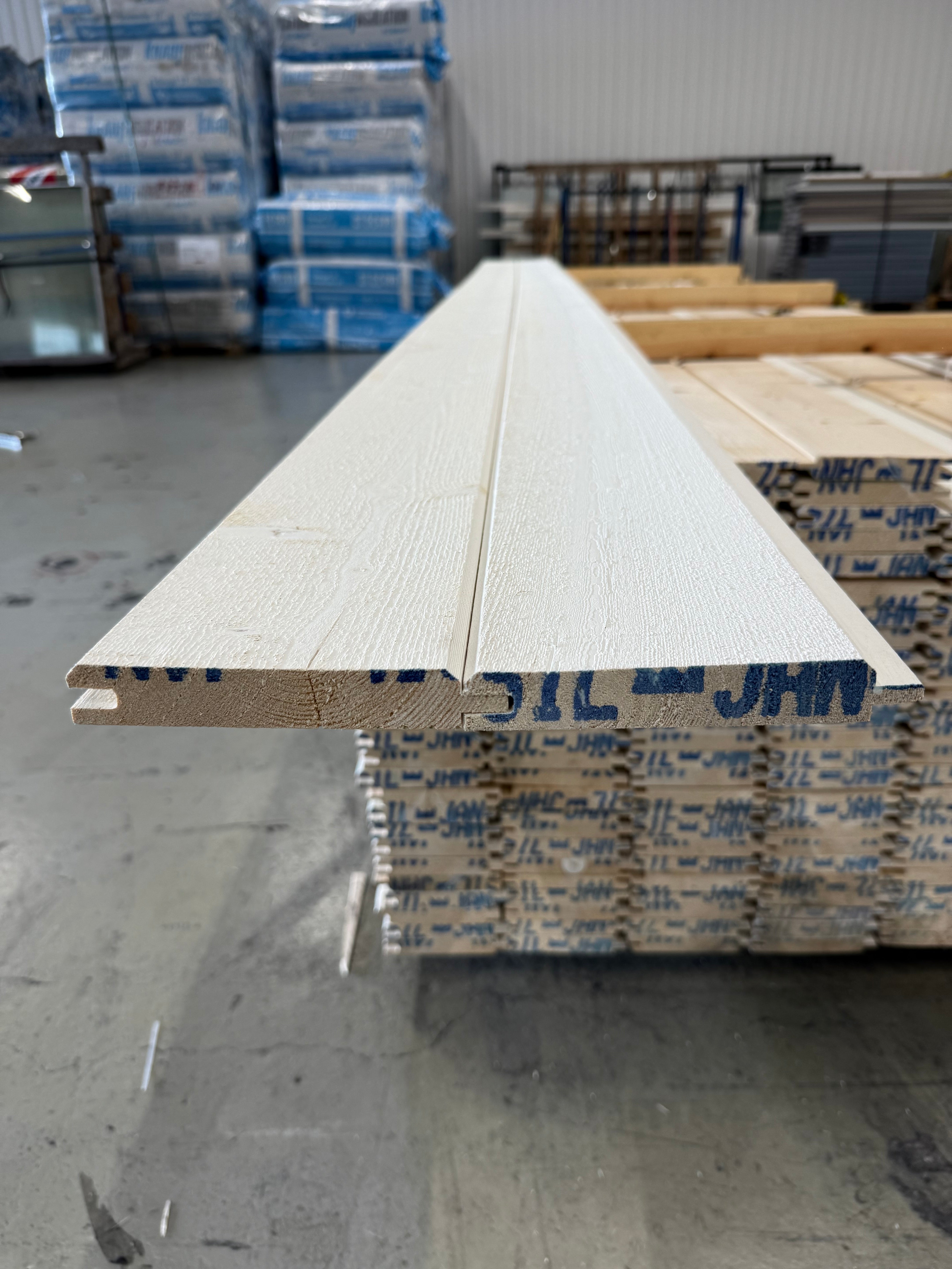 Ytterpanel Dubbelfasspont 22x145mm 3.60m – Grundmålad Vit Gran