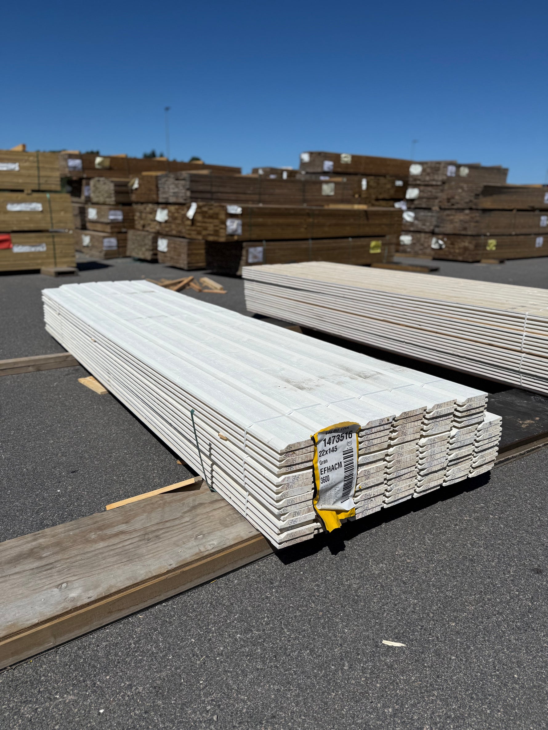 Paket Ytterpanel Enkelfas Halvspont 22x145mm, 100st 3.60m Grundmålad