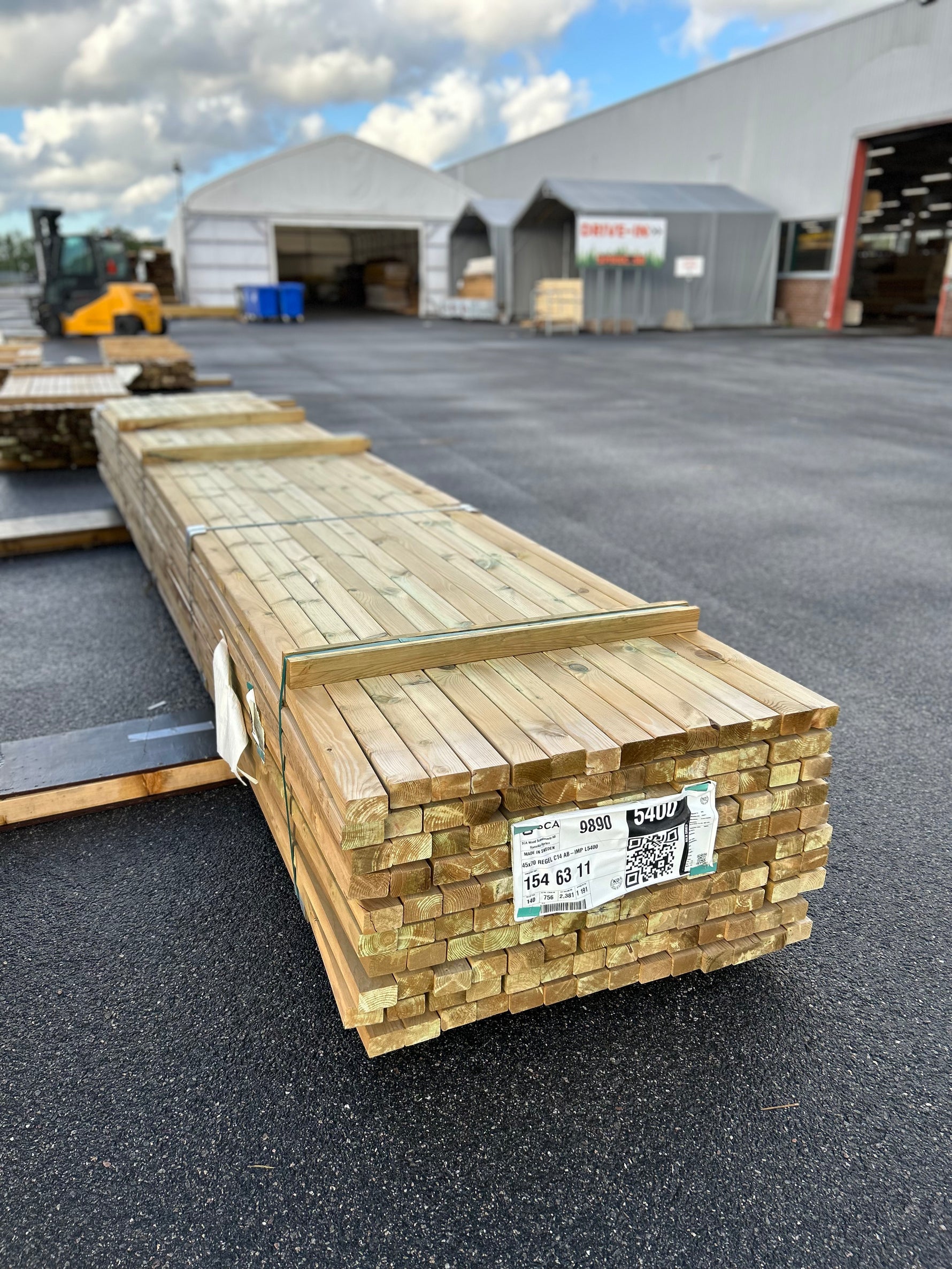 Paket Tryckimpregnerade Reglar 45x70mm, 140st 5.40m