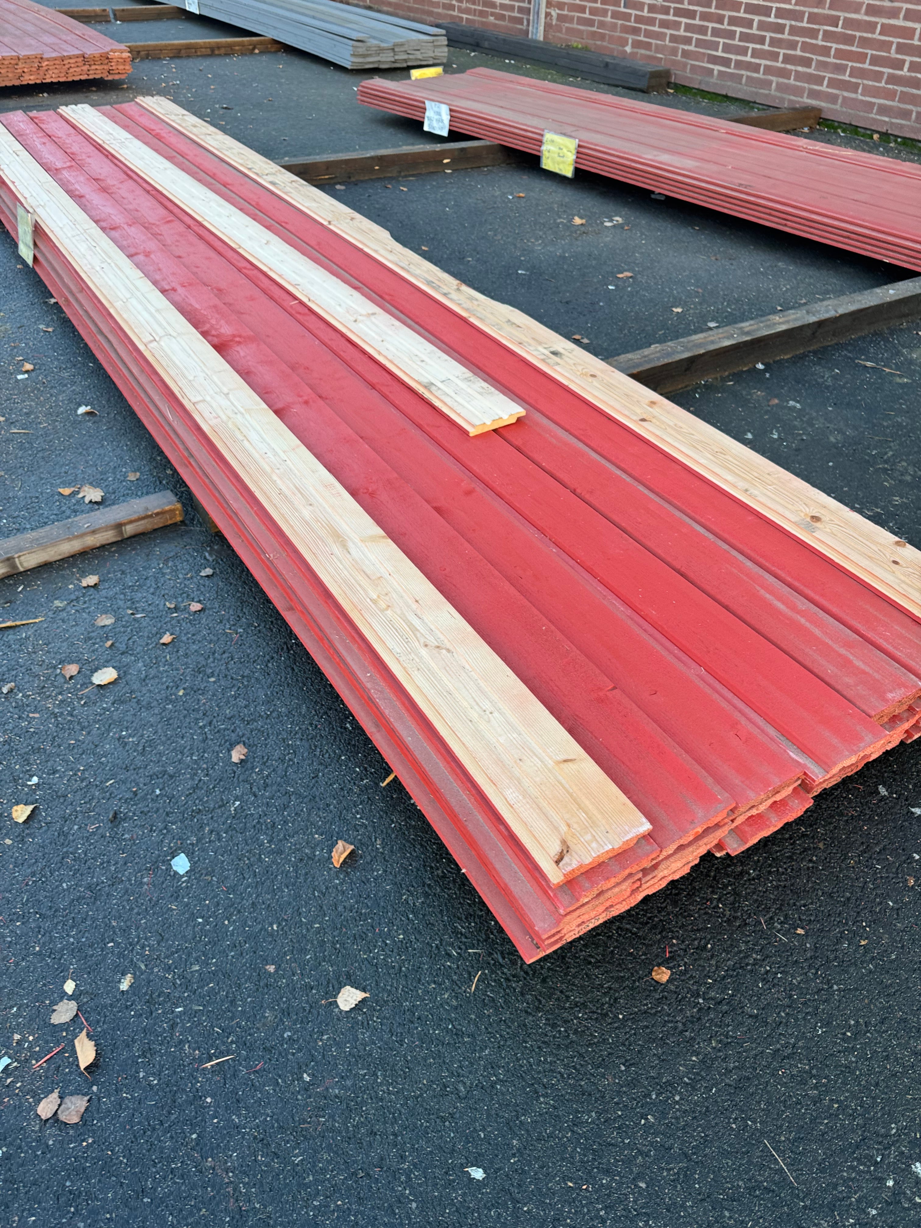 Paket Ytterpanel Falsad Enkelfas 21x147 mm – 38 st Röd