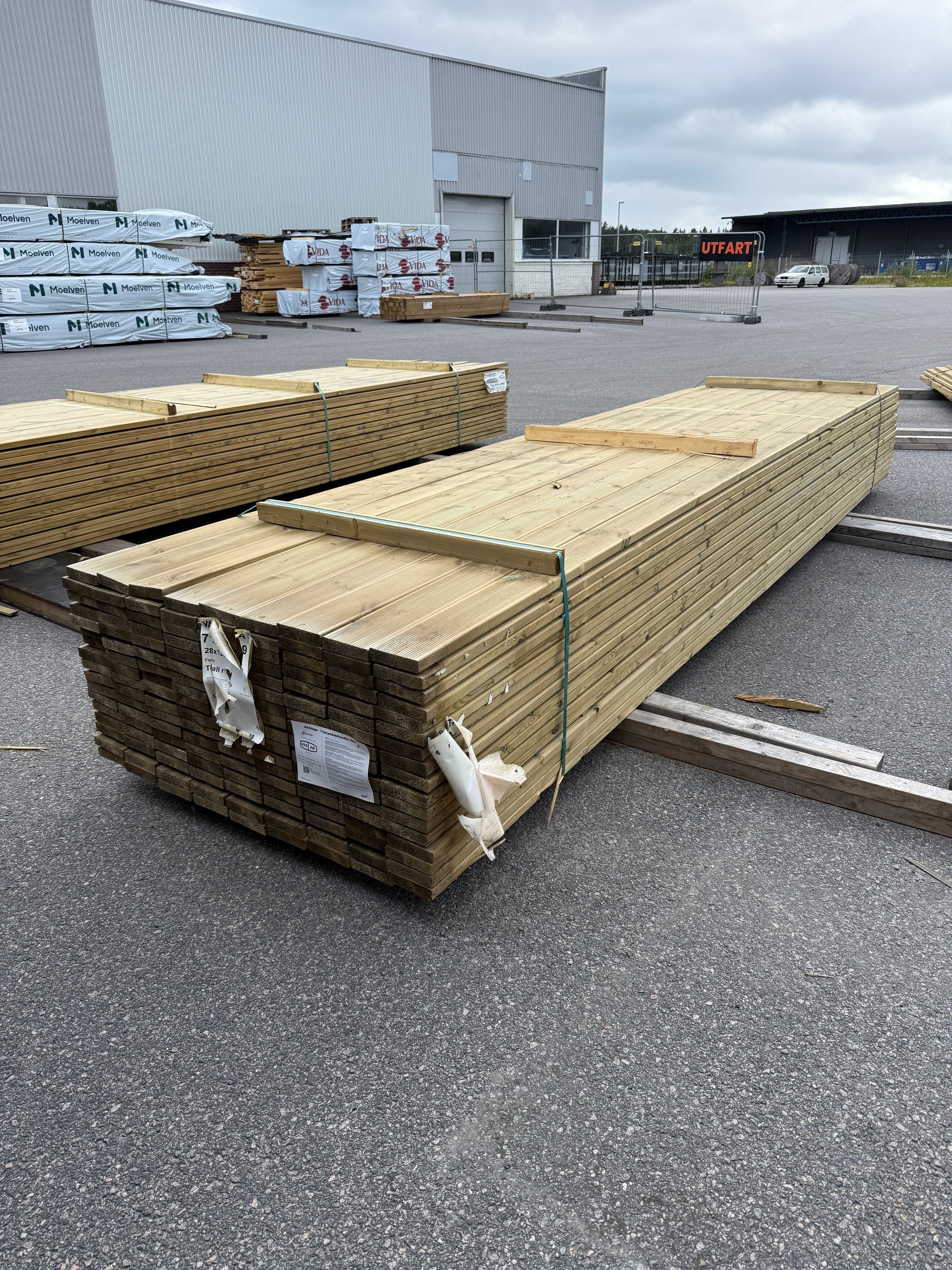 Paket Tryckimpregnerad Rillad Trall 28×120 mm, 153 st 4,80 m