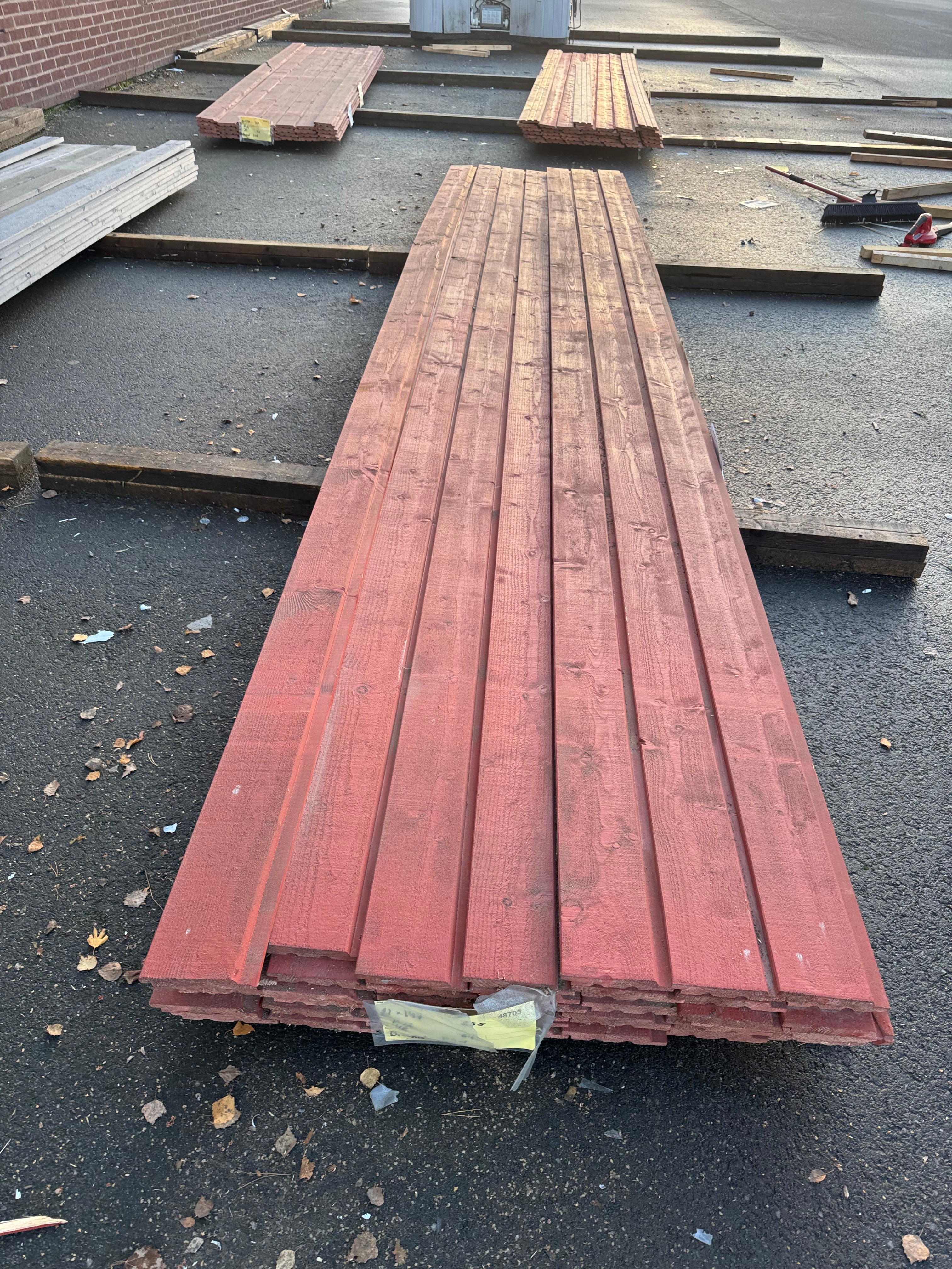 Paket Ytterpanel Falsad Enkelfas 21x147 mm – 46 st (5,10 m, Brandröd)