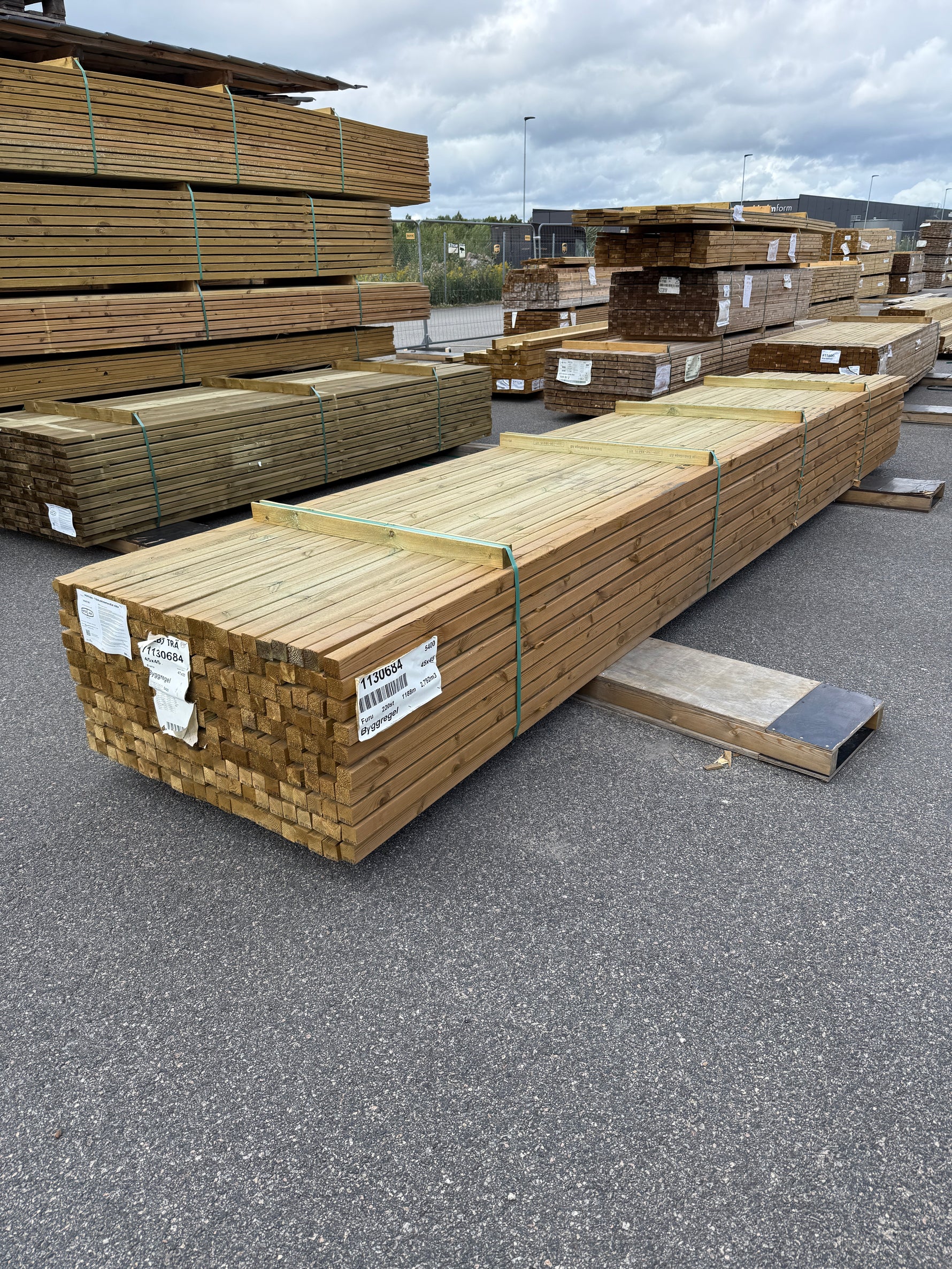 Paket Tryckimpregnerade Reglar 45×45 mm, 220 st 5,40 m