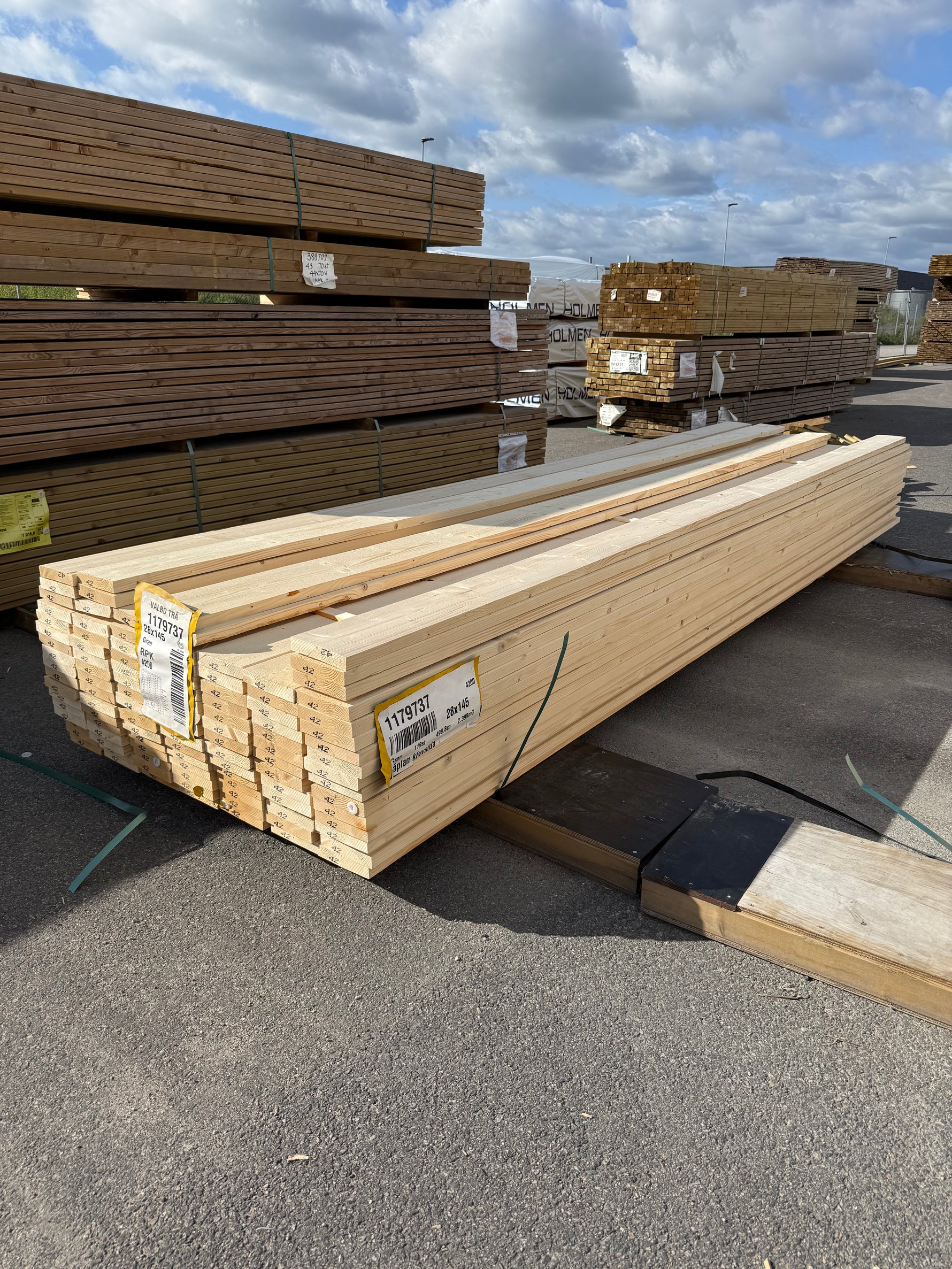 Paket Finsågade Brädor 28x145mm, 110st 4,20m
