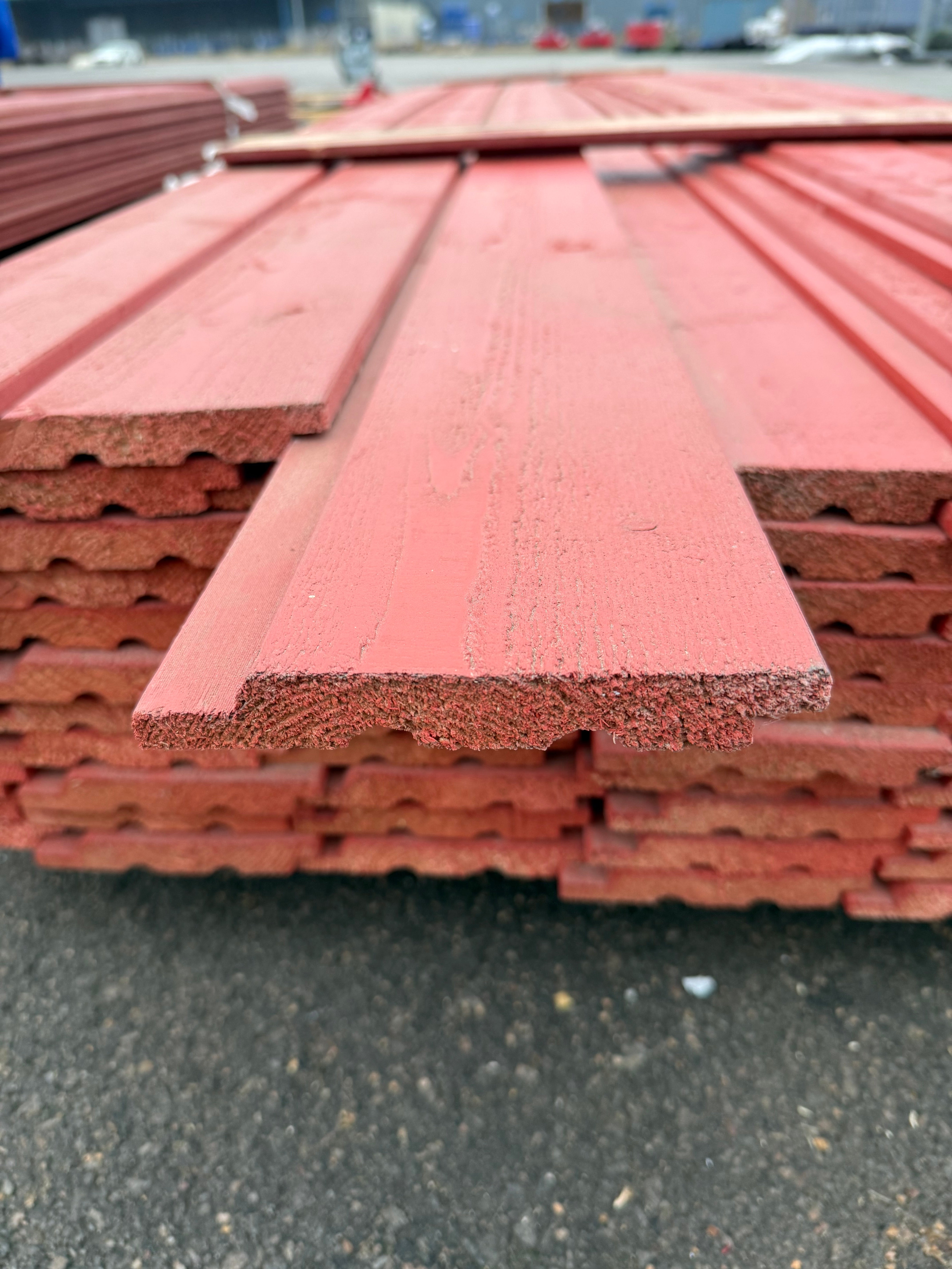 Paket Ytterpanel Falsad Enkelfas 21x147mm – 79 st (5,10 m, Brandröd)