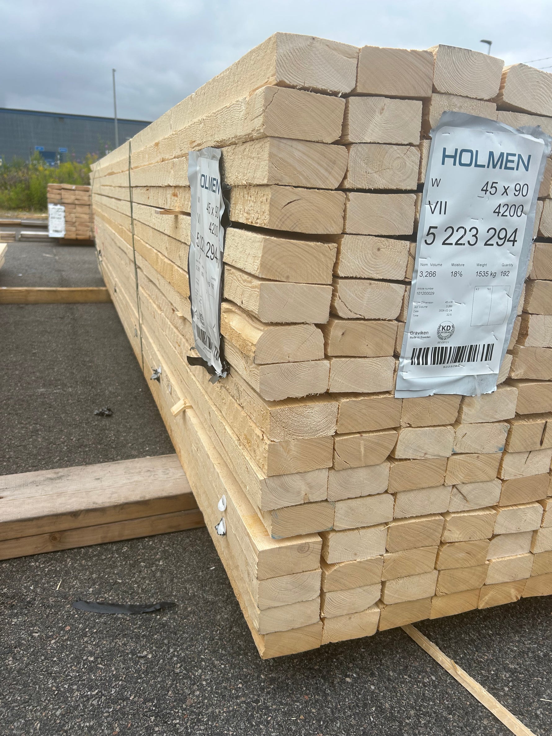 Paket Reglar 45x90mm 4,20m 192st Ohyvlat