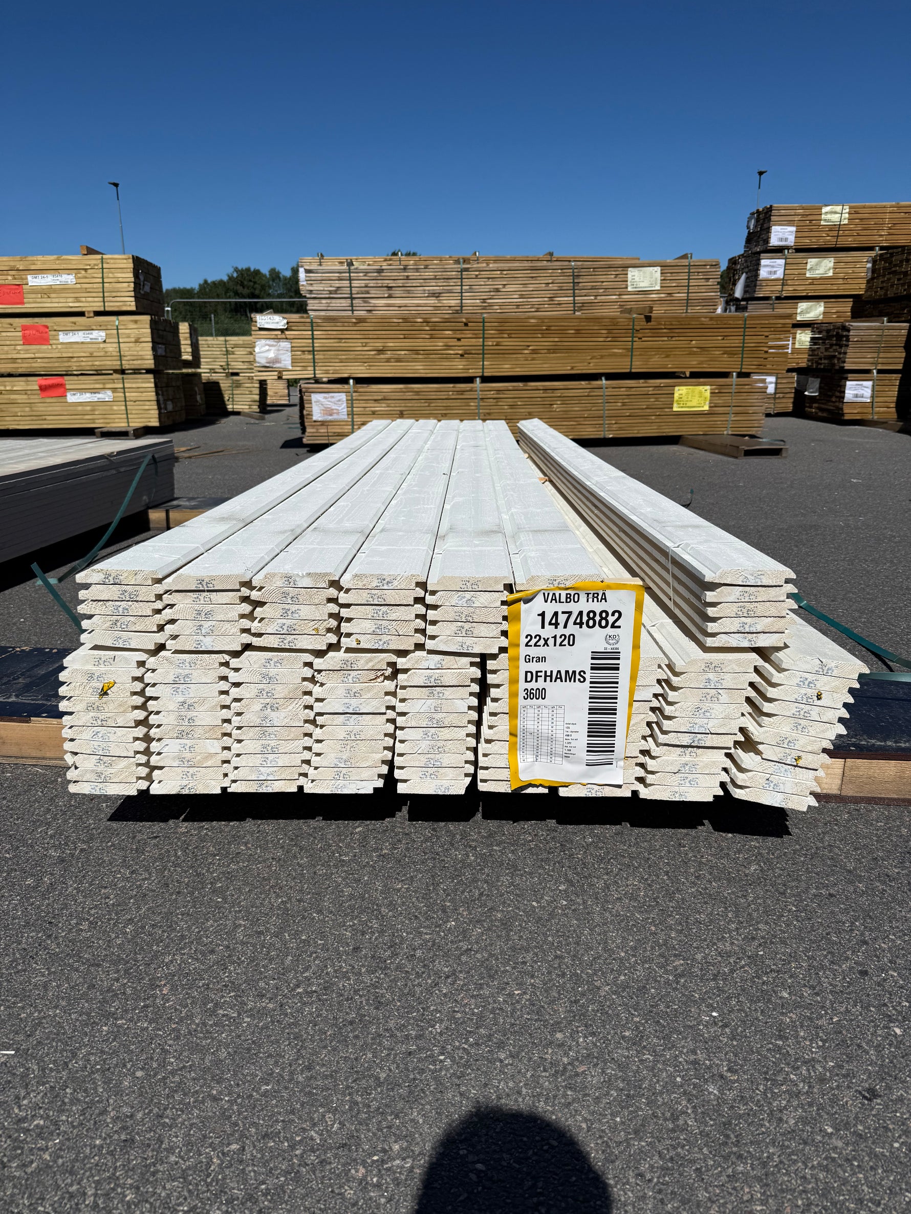 Paket Ytterpanel Dubbelfas Halvspont 22x120mm, 124st 3.60m Mellanstruken&nbsp;