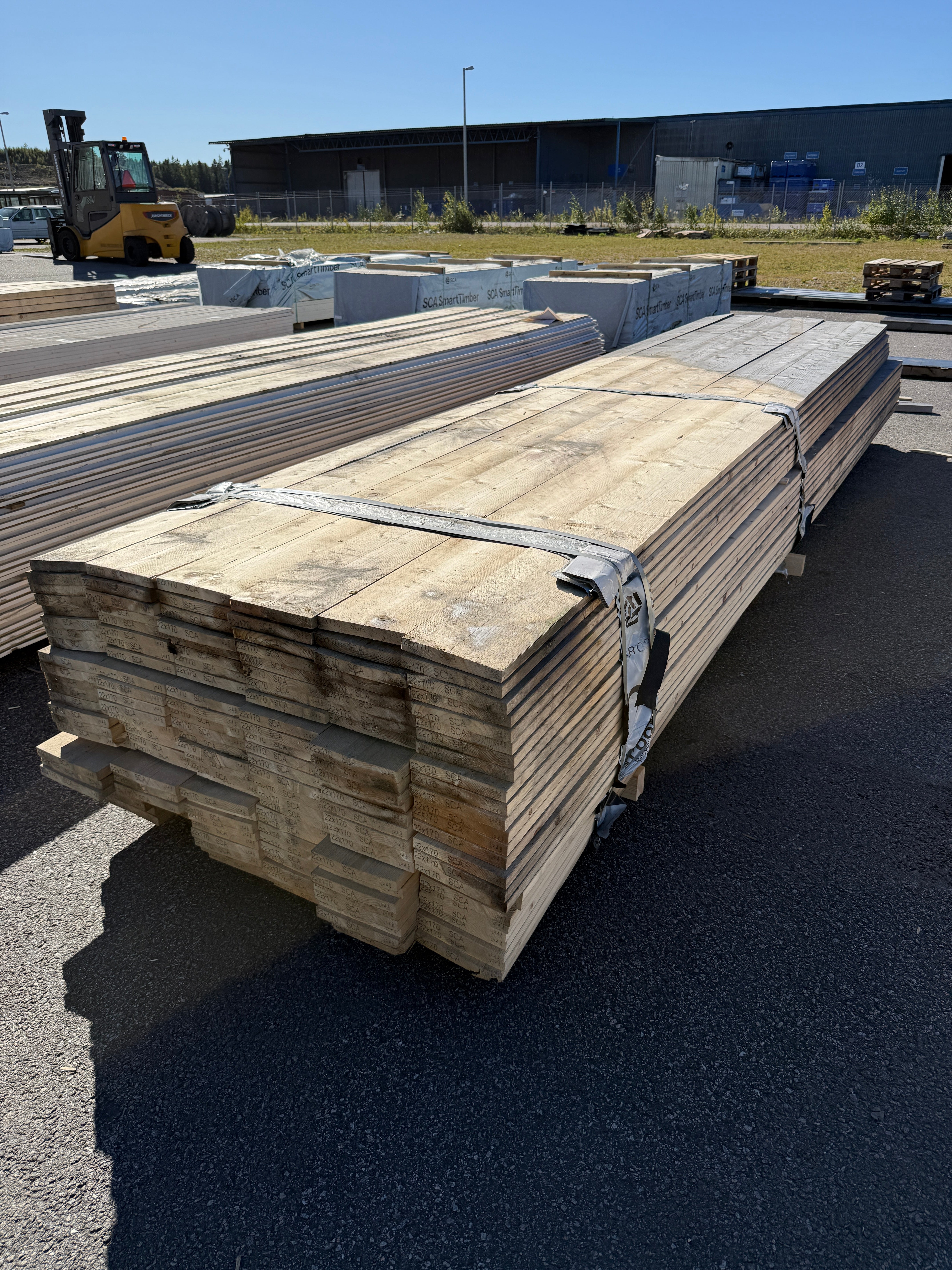 Paket Finsågade Brädor 22x170mm 4,80m 156st (Fuktskadade)