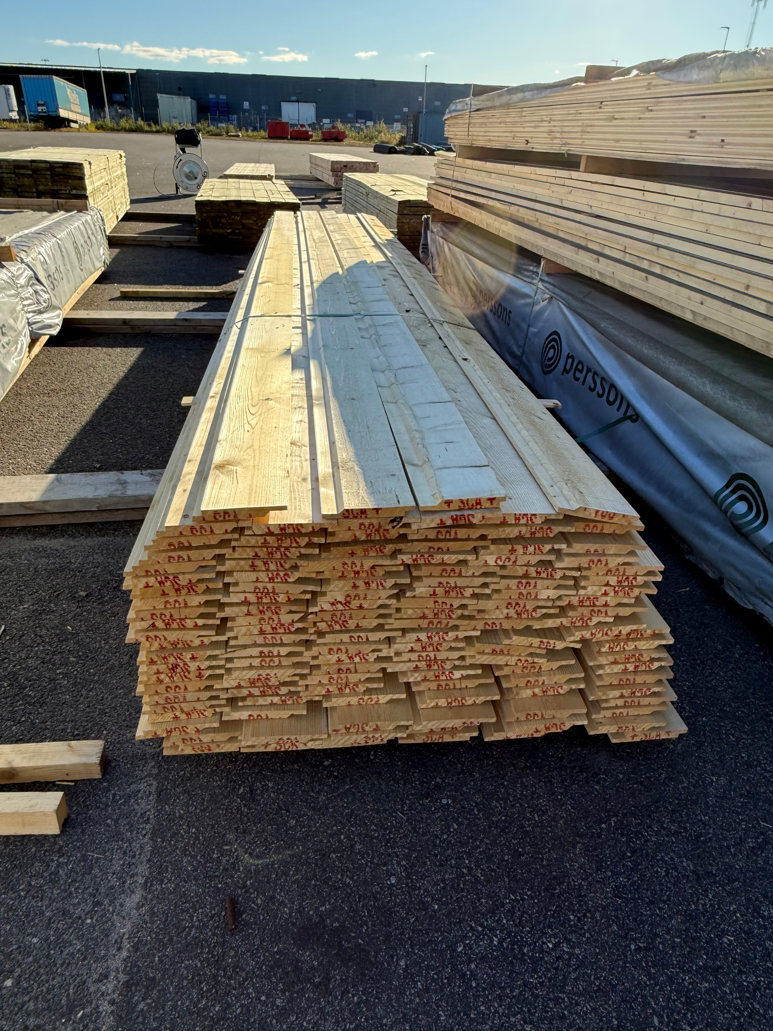 Paket Ytterpanel 22x165mm – 126 st 5,40 m (gran, obehandlad)