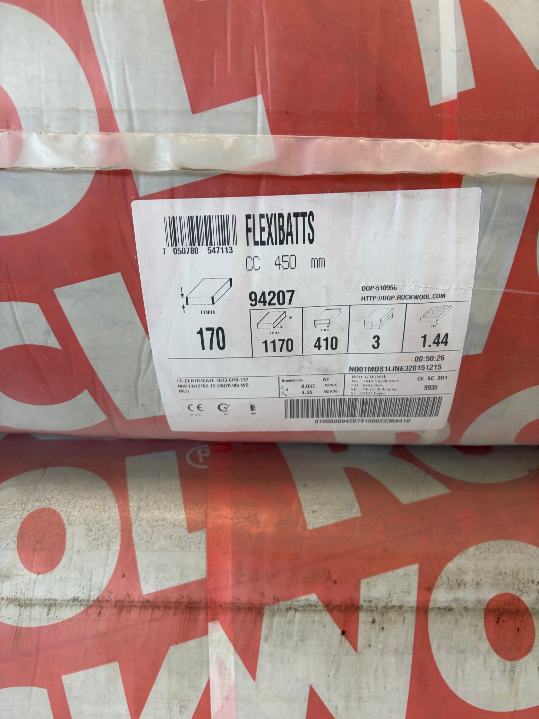 Pall Isolering ROCKWOOL Flexibatts 70/170mm – 15 balar