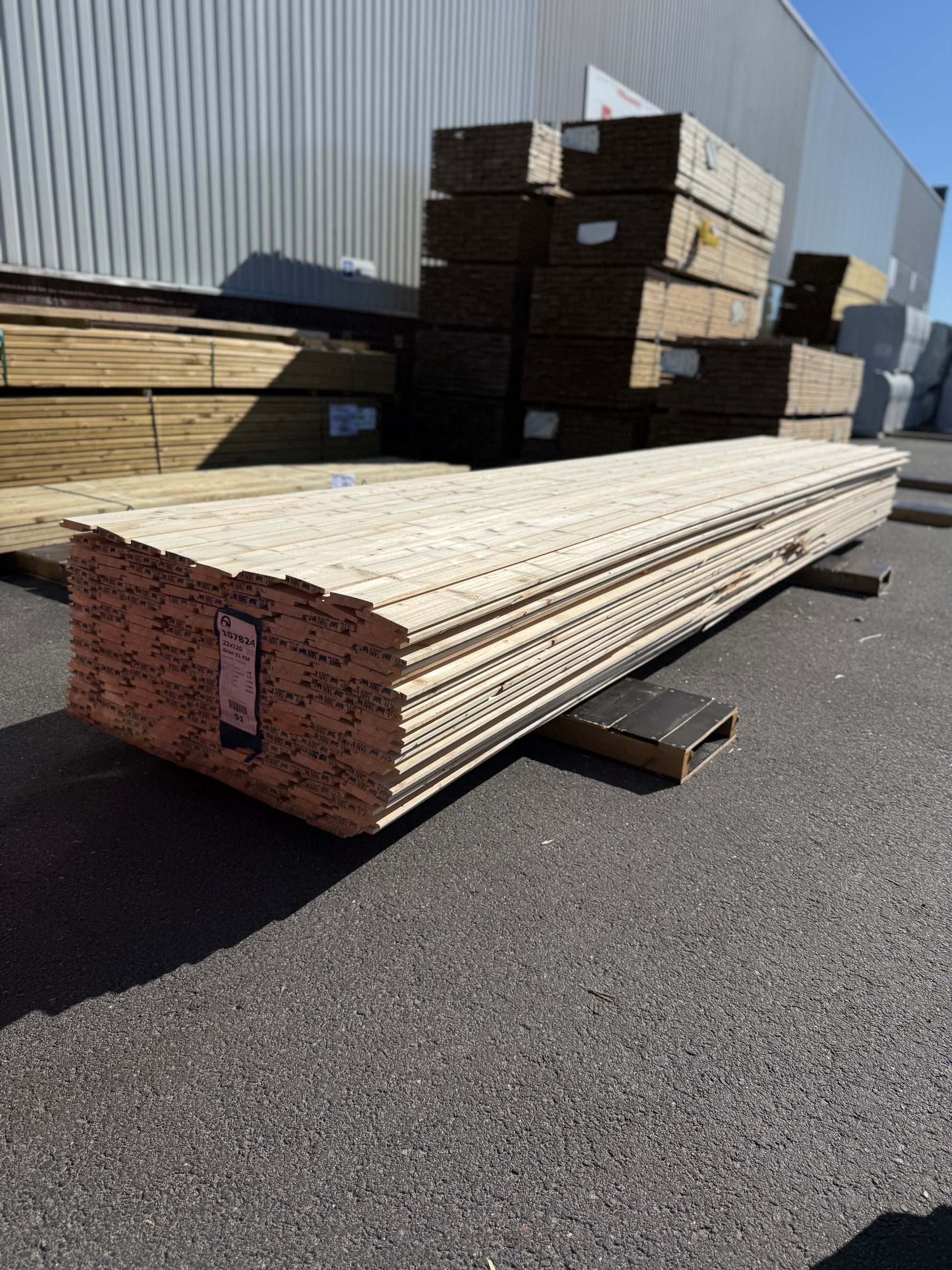 Paket Ytterpanel 22x120mm 197st 5.10m Obehandlad