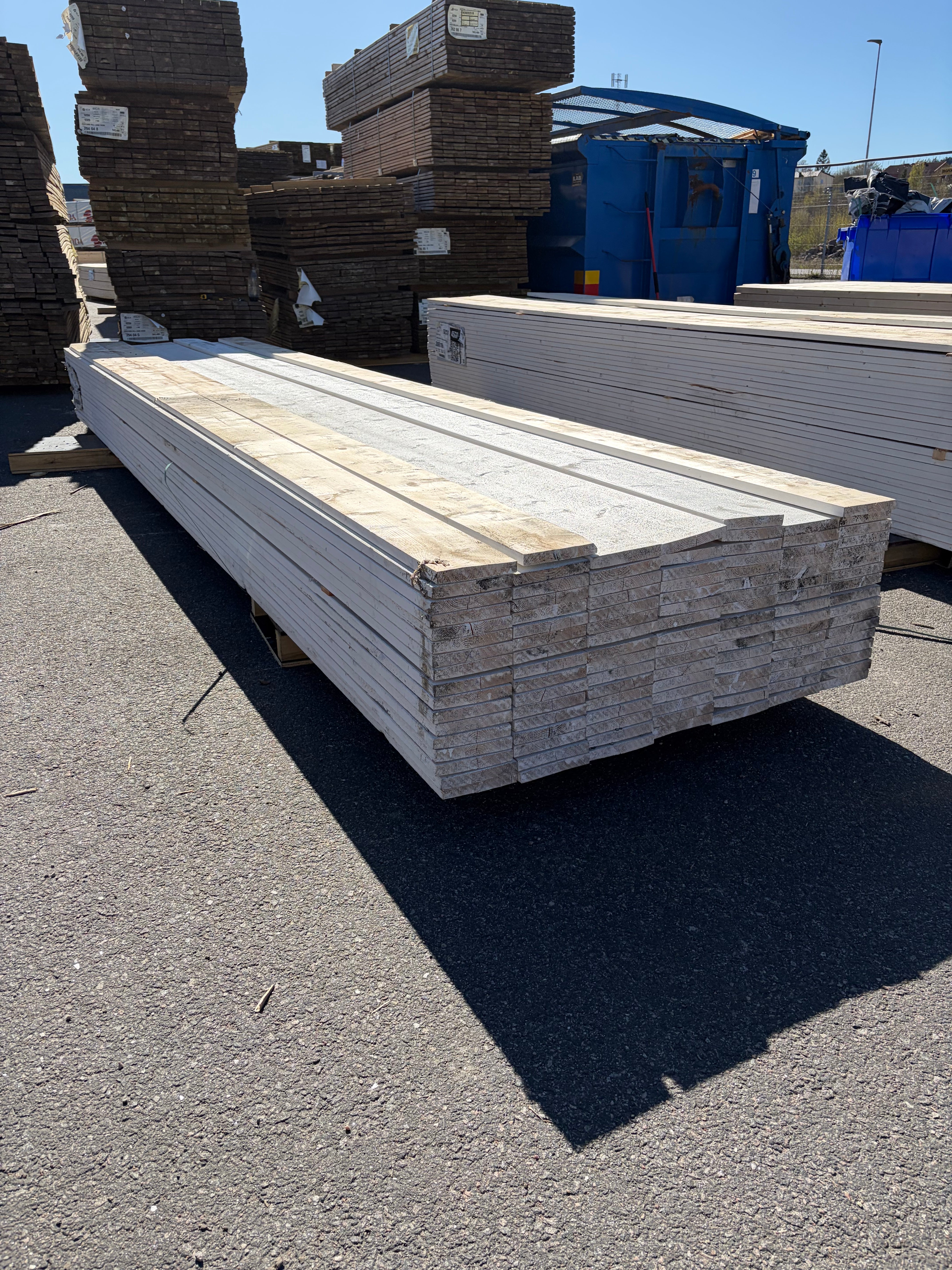 Paket Finsågade Brädor 22x145mm, 116st 4.8m (Grund+Mellanstruken)