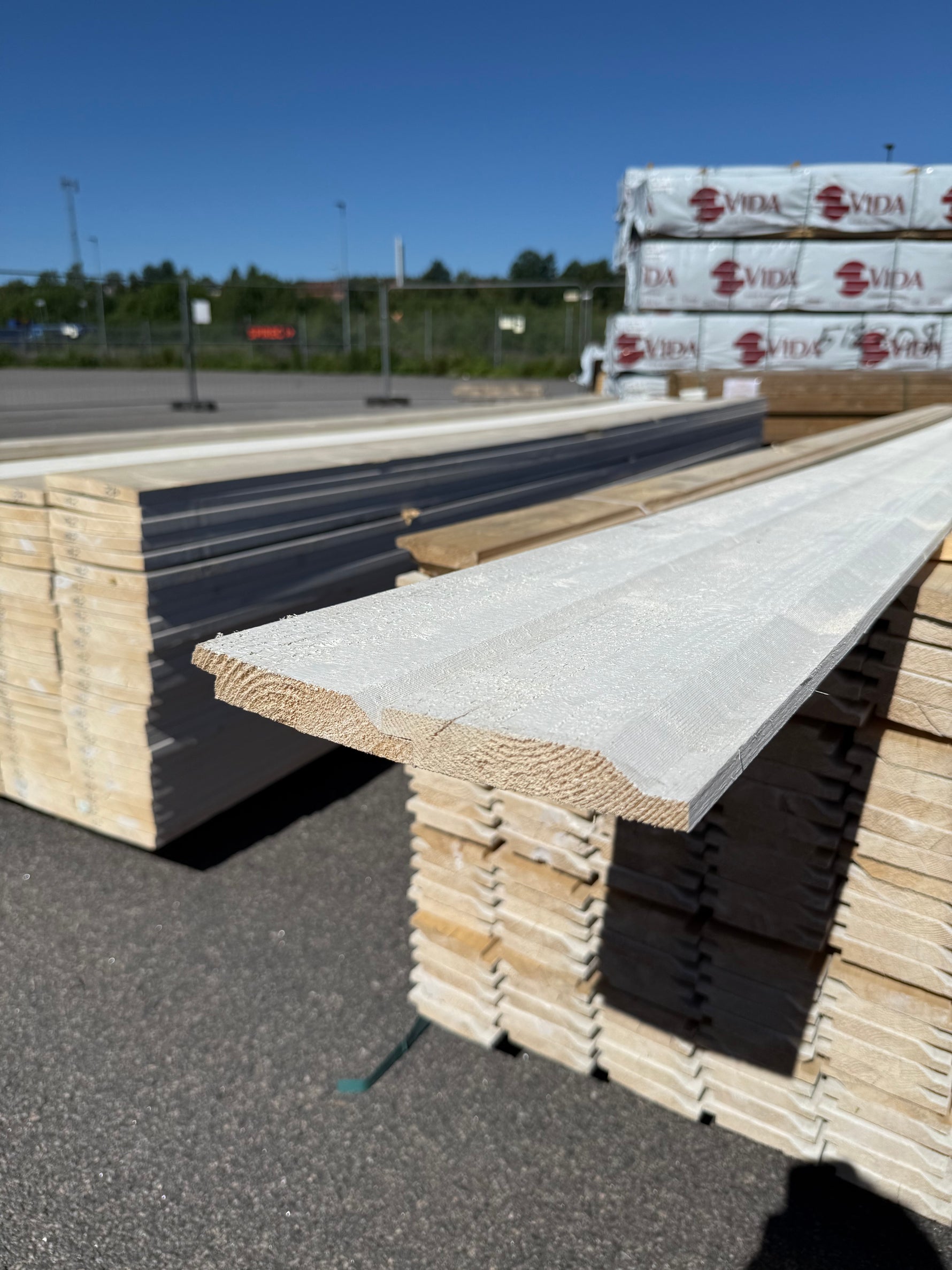 Paket Ytterpanel Enkelfas Halvspont 22x120mm, 225st 4.20m Grundmålad