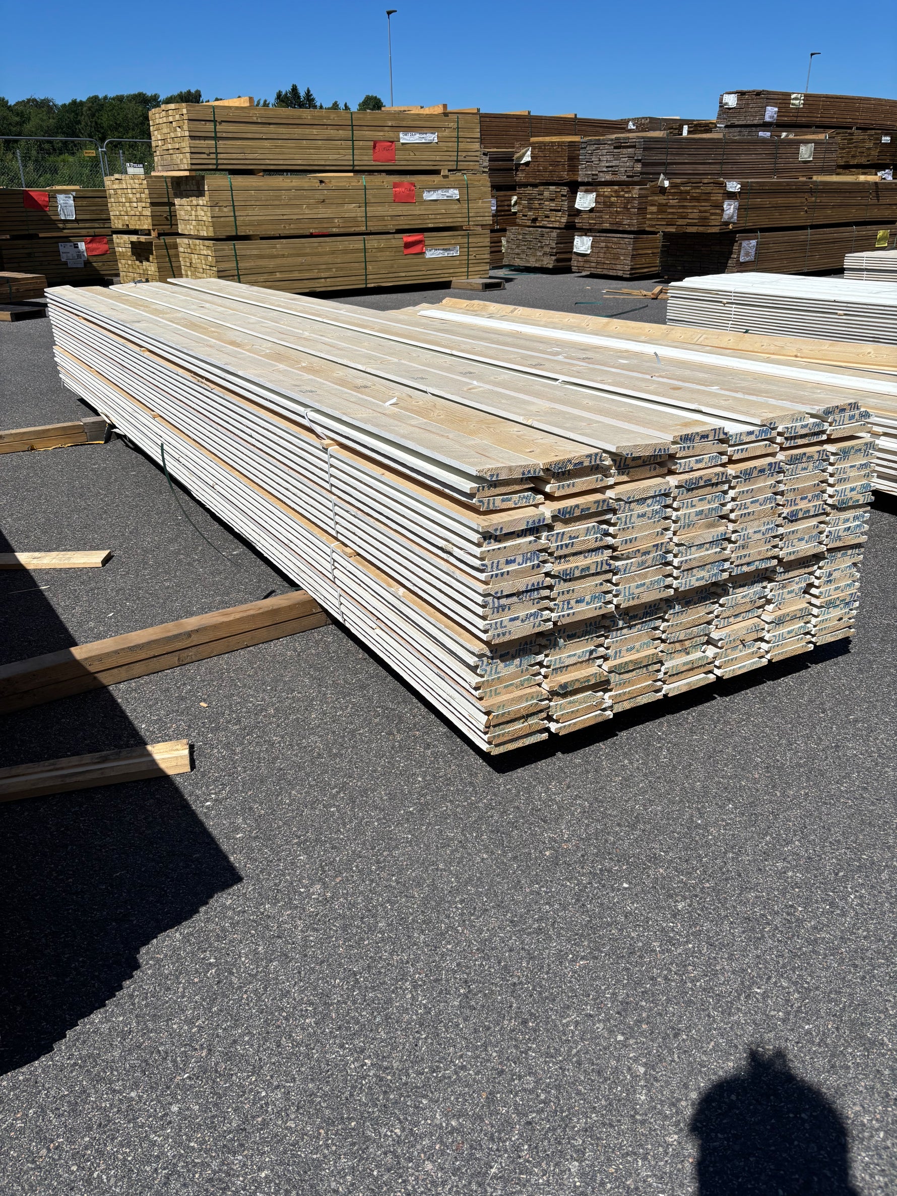 Paket Ytterpanel Enkelfas 22x145mm, 160st 4.50m Grundmålad