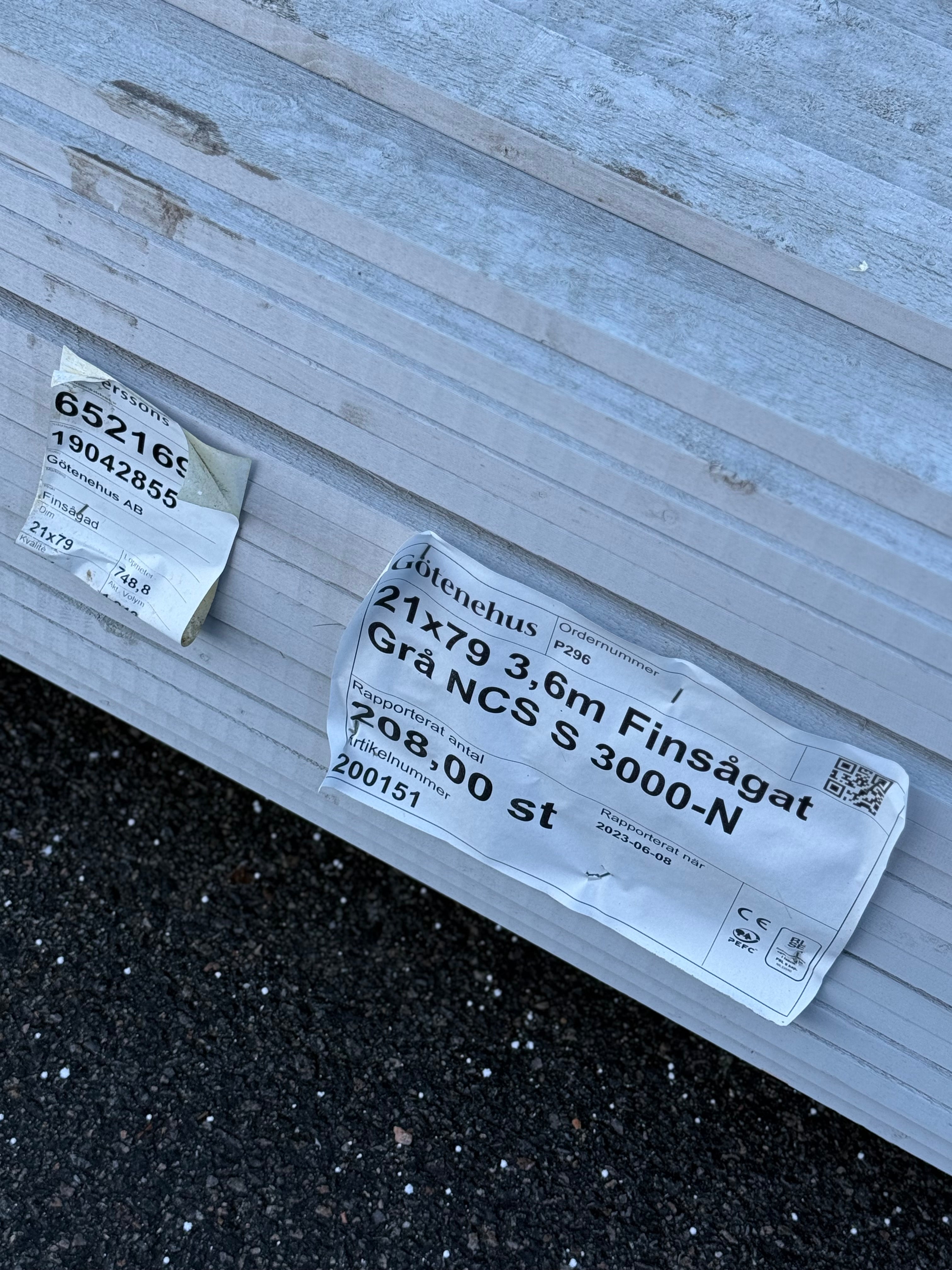 Paket Finsågad 21x79mm 208st 3.60m ncs s 3000-N