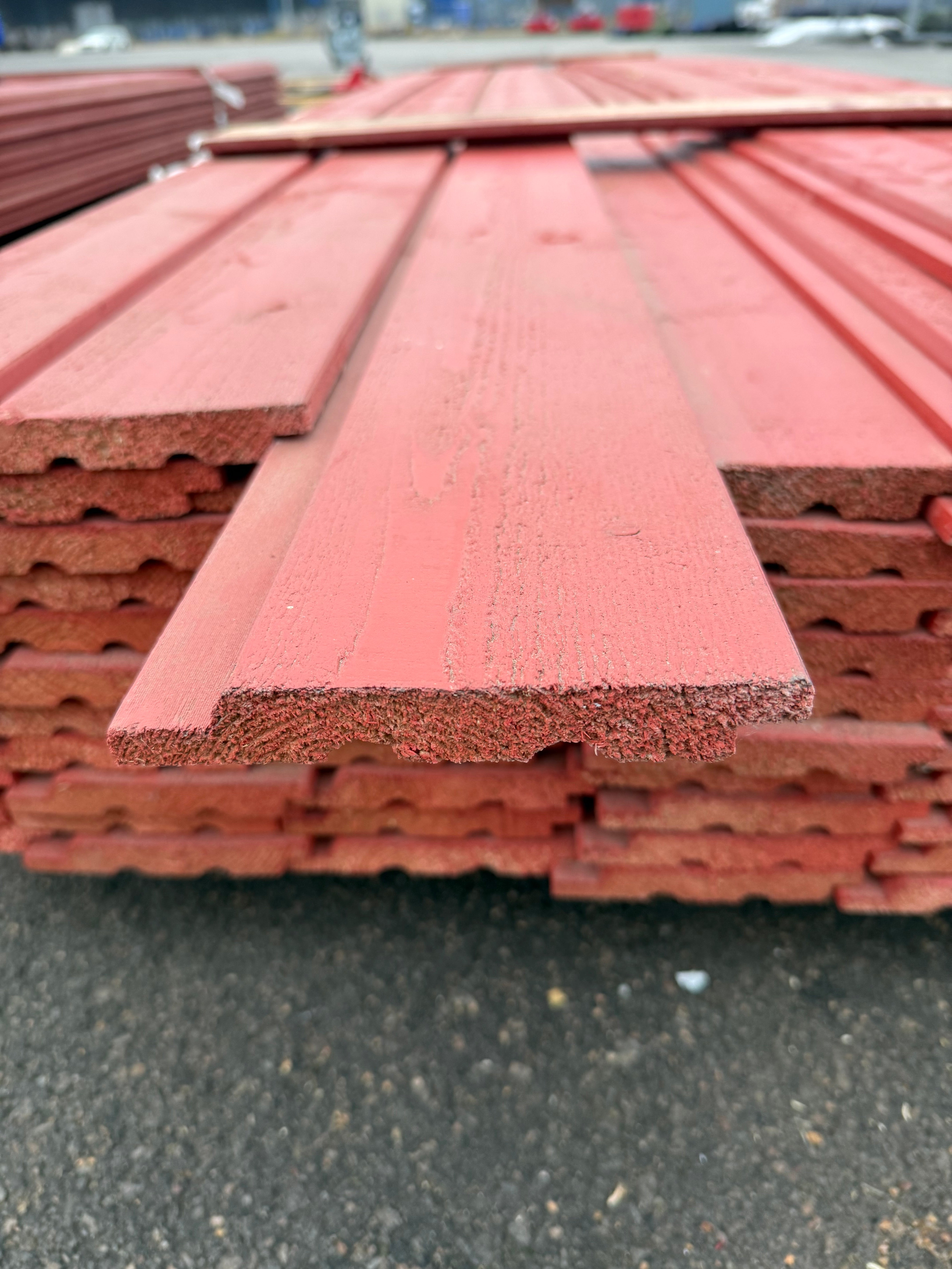 Paket Ytterpanel Falsad Enkelfas 21x147mm – 79 st (5,10 m, Brandröd)