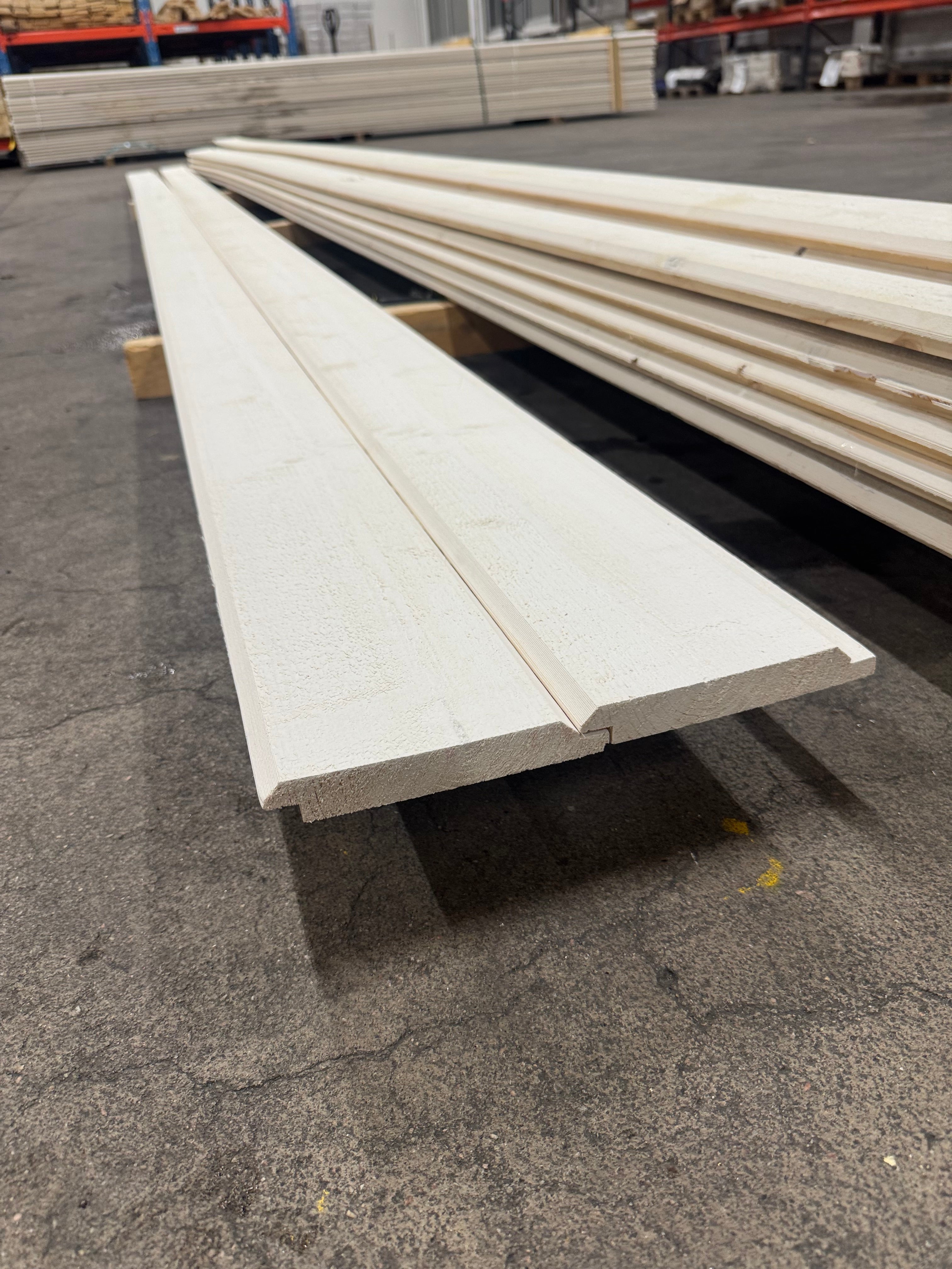 Paket Ytterpanel Dubbelfas 22x145mm – 13 st (5,40 m, Vit Alkydoljefärg)