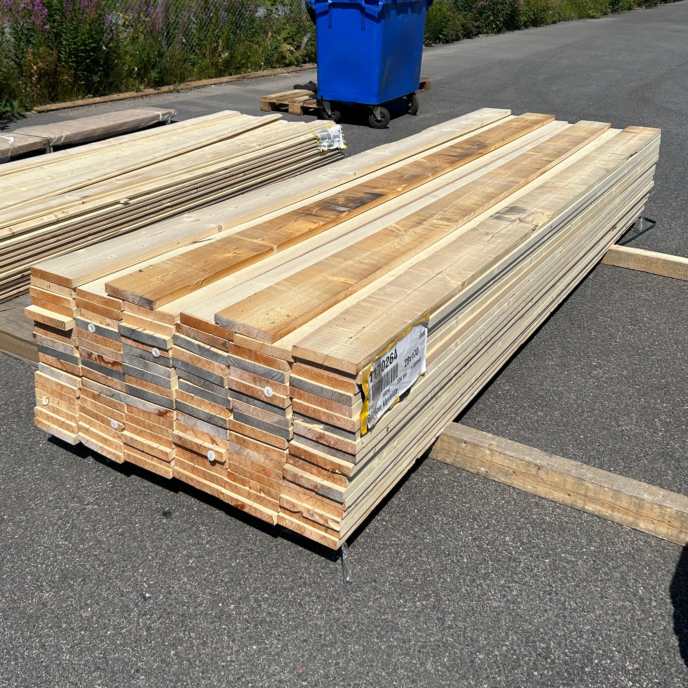 Paket Finsågade Brädor 28x170mm 100st 3.30m Obehandlade