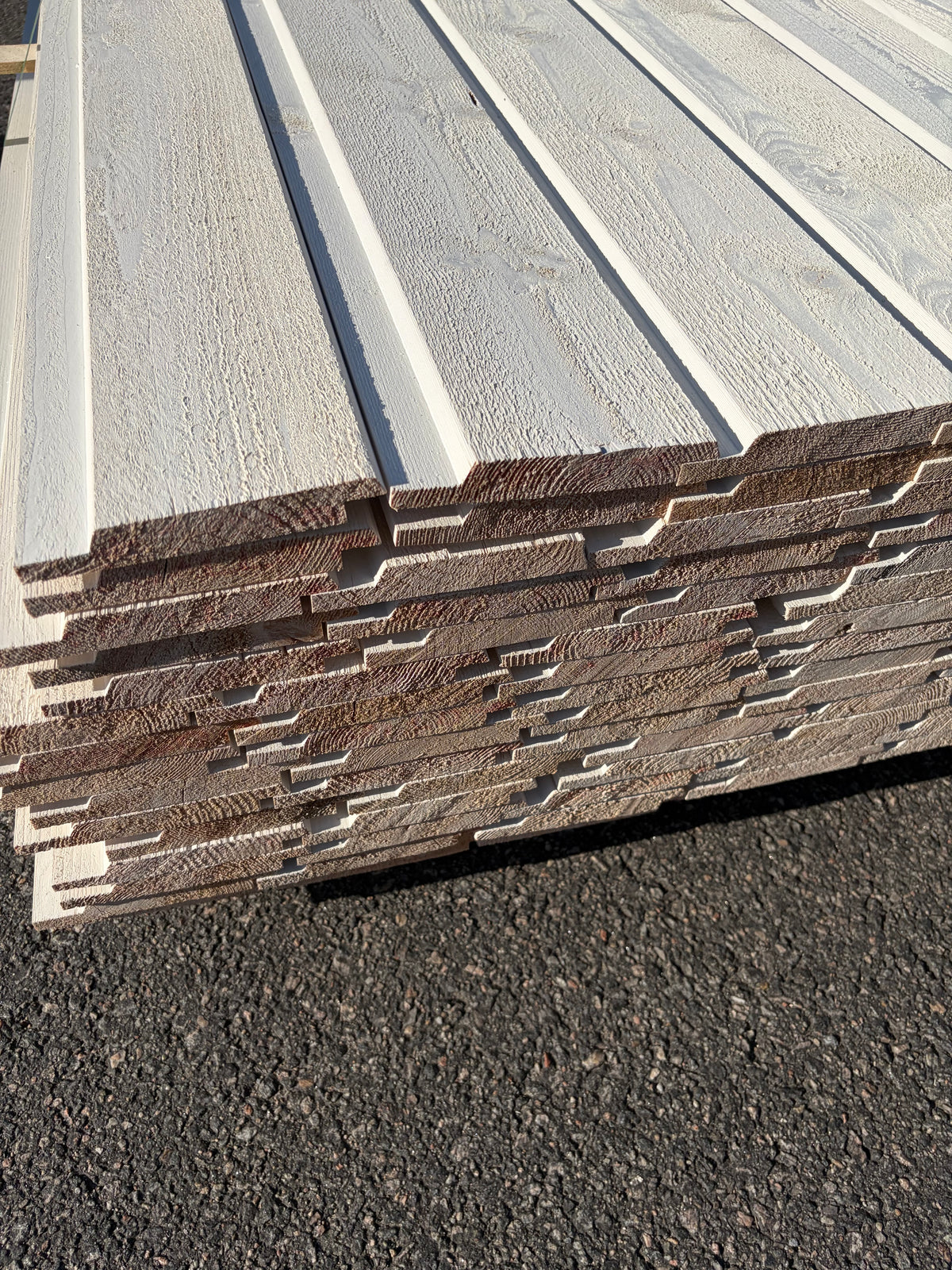 Paket Ytterpanel Dubbelfas 22×145 mm 4,50 m – Vit Grundmålad, 98 st