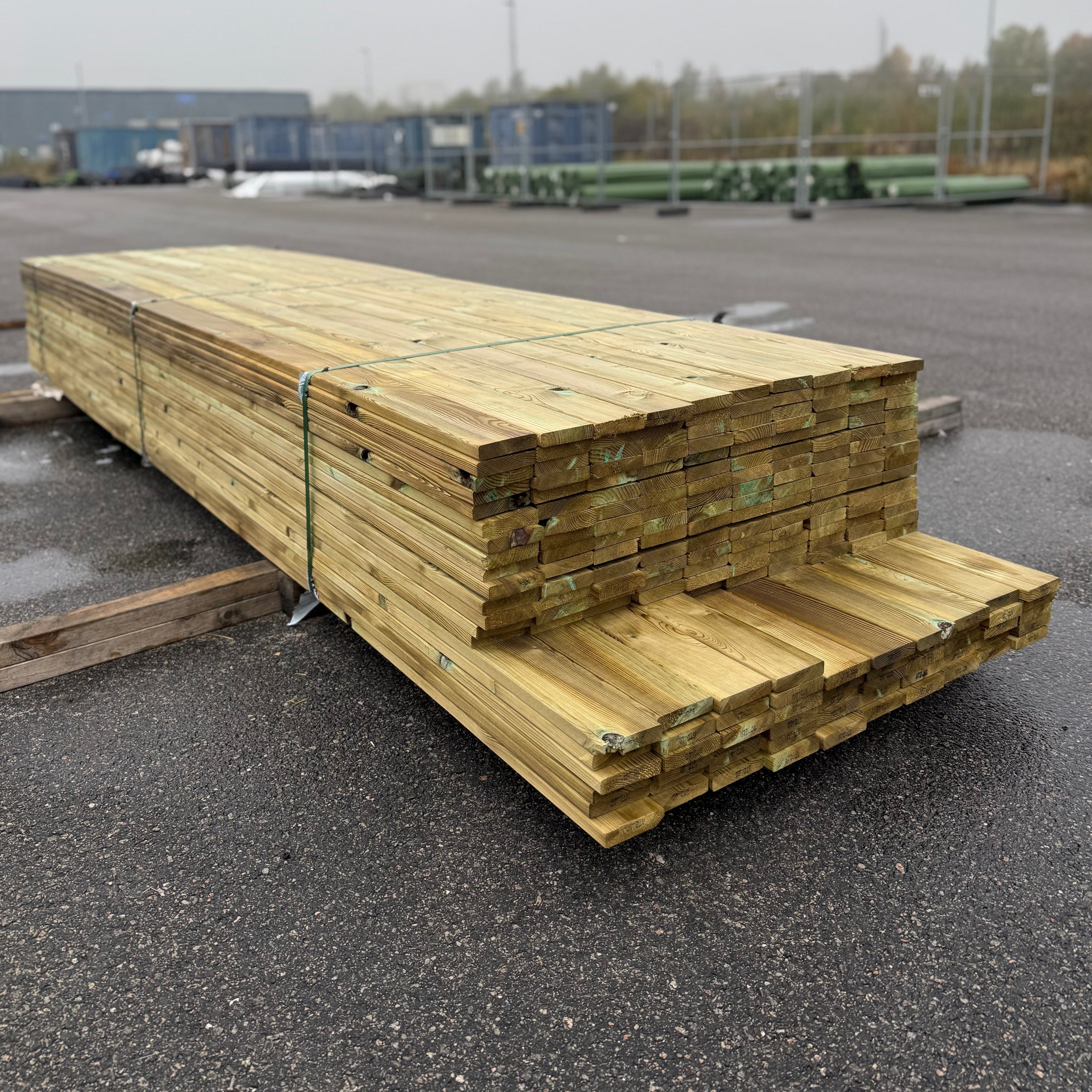 Paket Tryckimpregnerad trall 22x95mm 3,6-3,90m (B-Sortering)