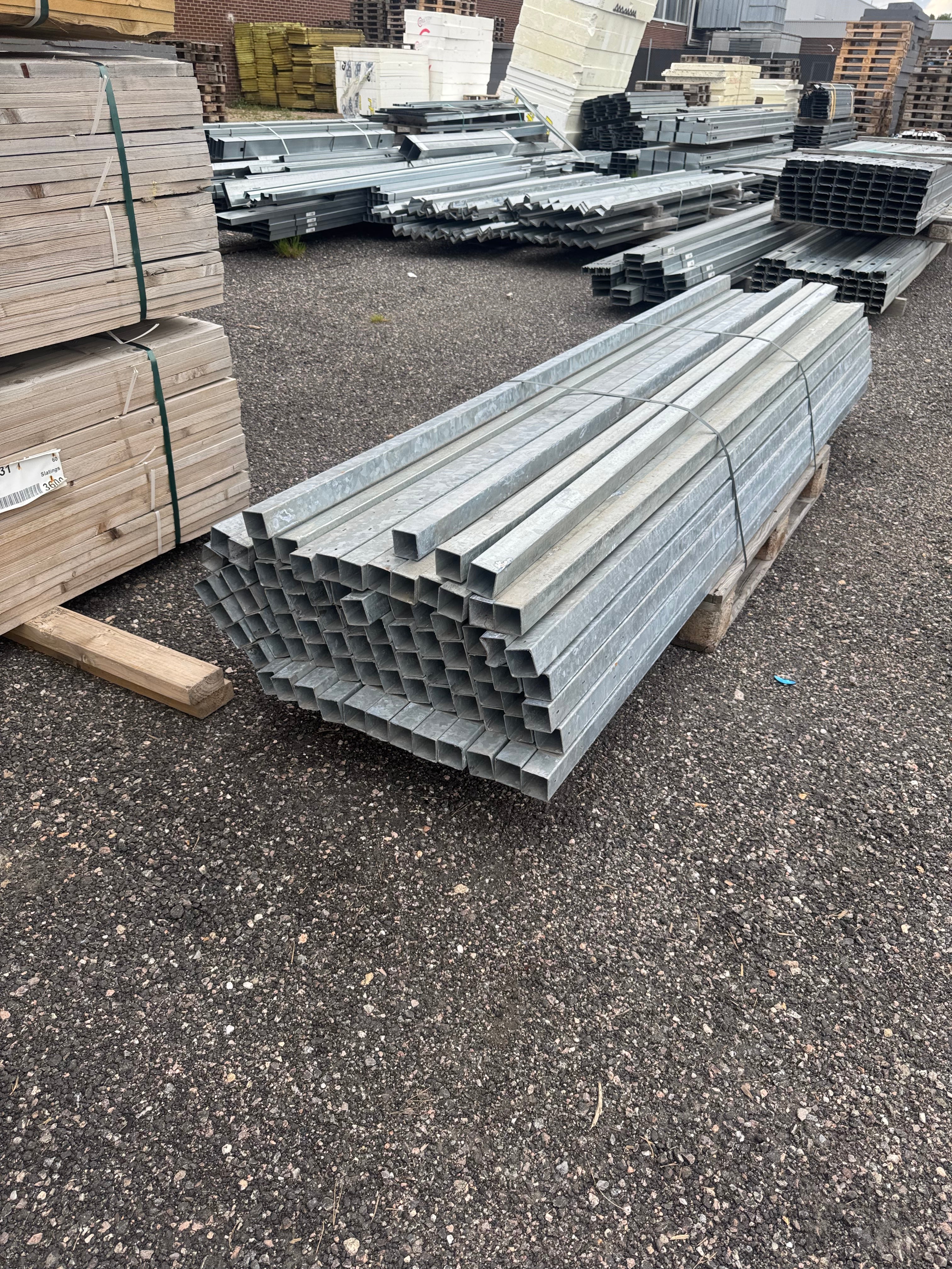 Pall Stängselstolpar – Galvad 50x50mm, 82st 2,76m