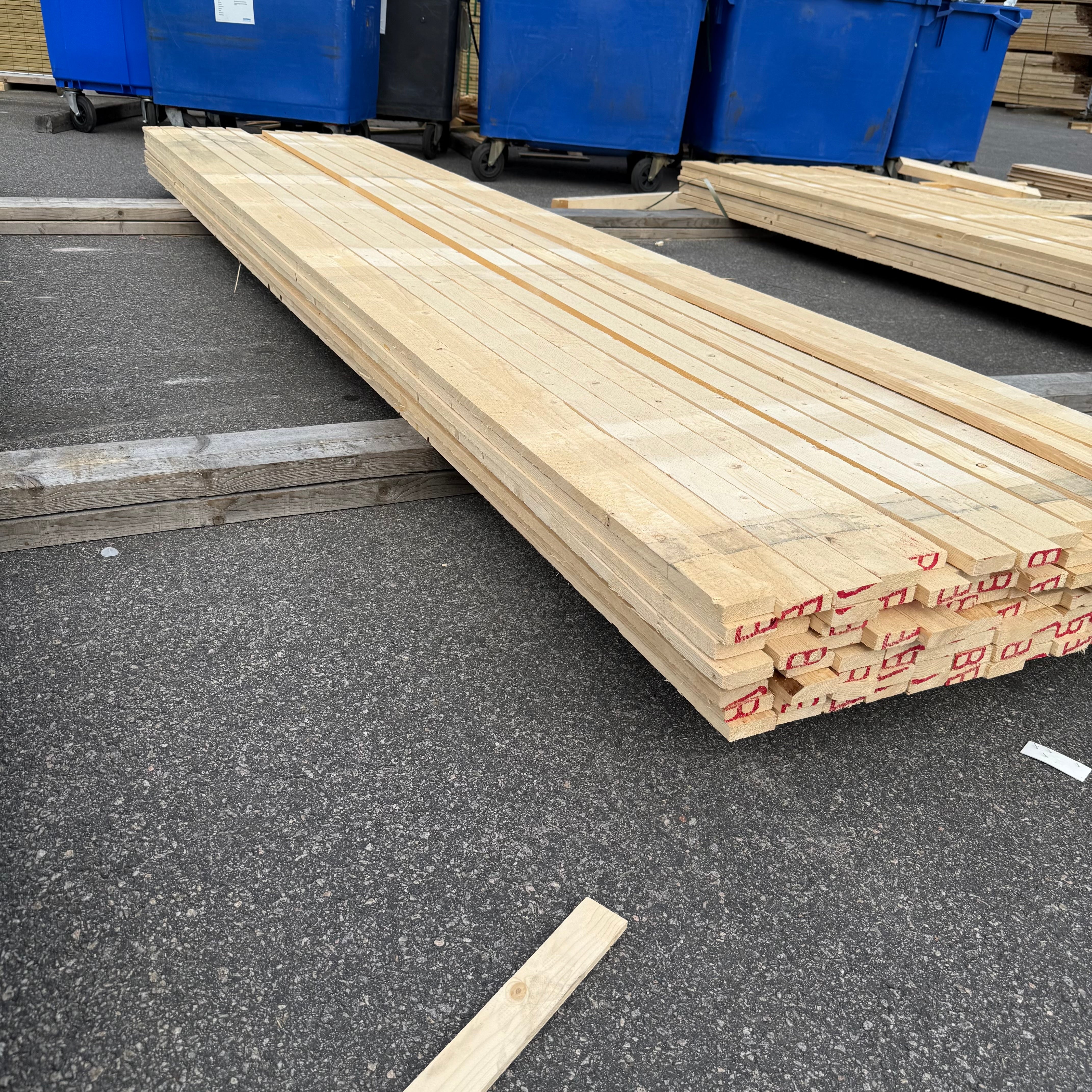 Paket Brädor 19x63mm – 118 st (4,20 m, gran, ohyvlad/råsågad)